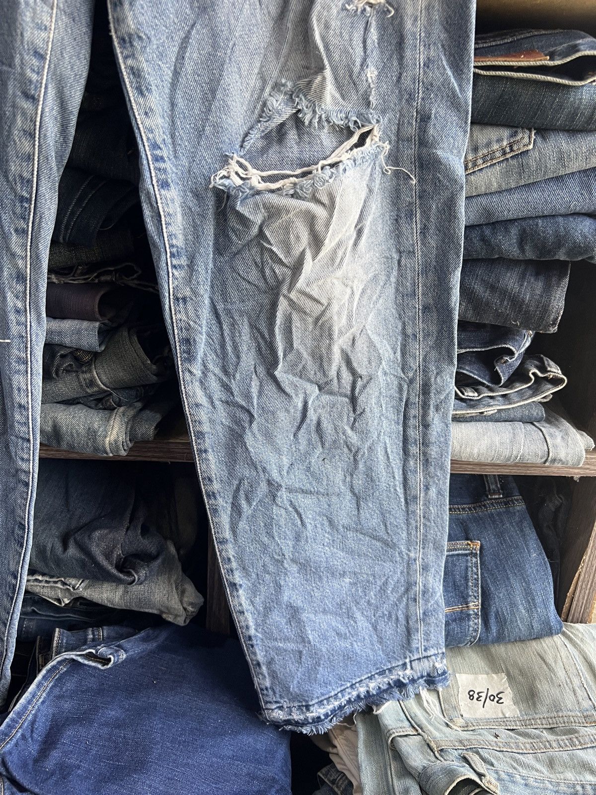 DENHAM 🔥Denham Alex Wide Leg Fit Distressed Denim Size US 28 / EU 44 - 8 Thumbnail