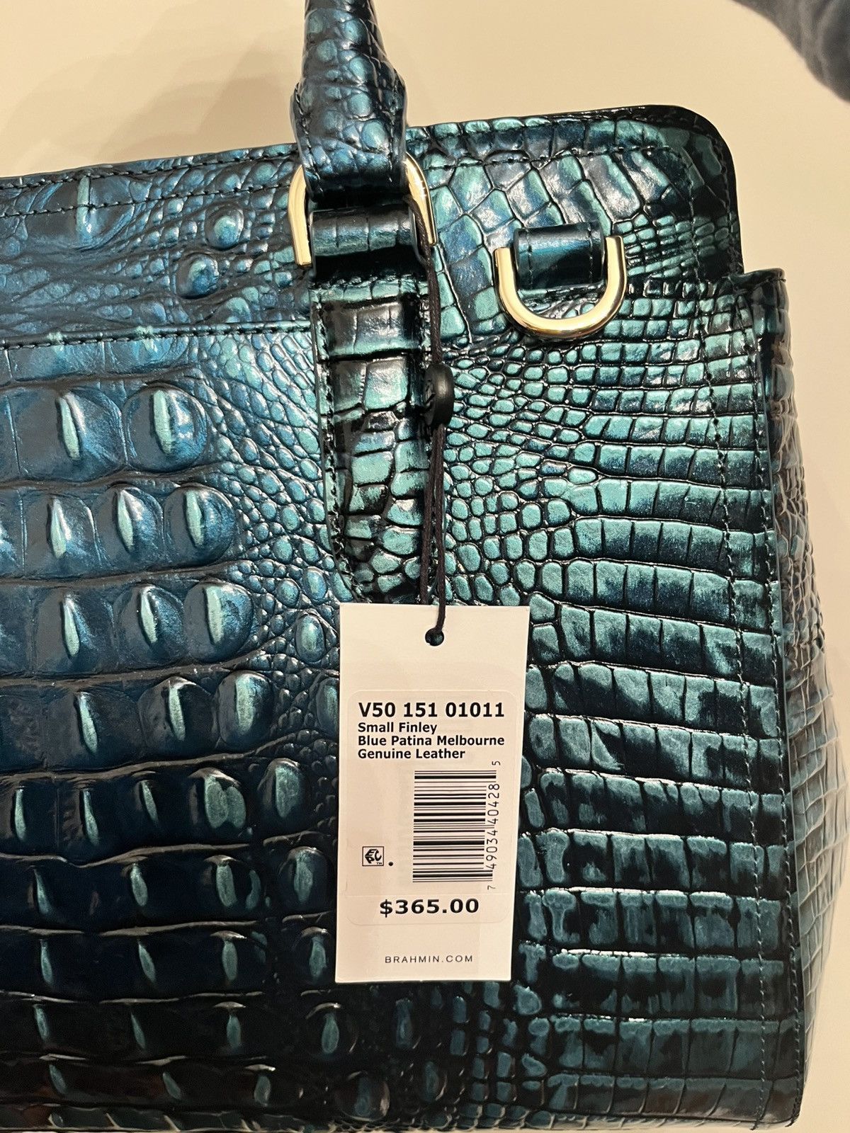 Brand New Blue Patina Brahmin