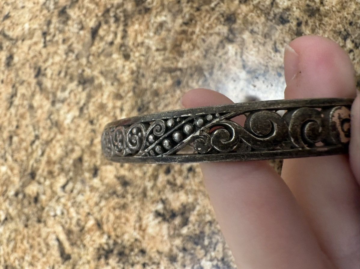 Brighton Brighton Silver Tone Scroll Engraved Bangle Bracelet Vintage Size ONE SIZE - 4 Thumbnail
