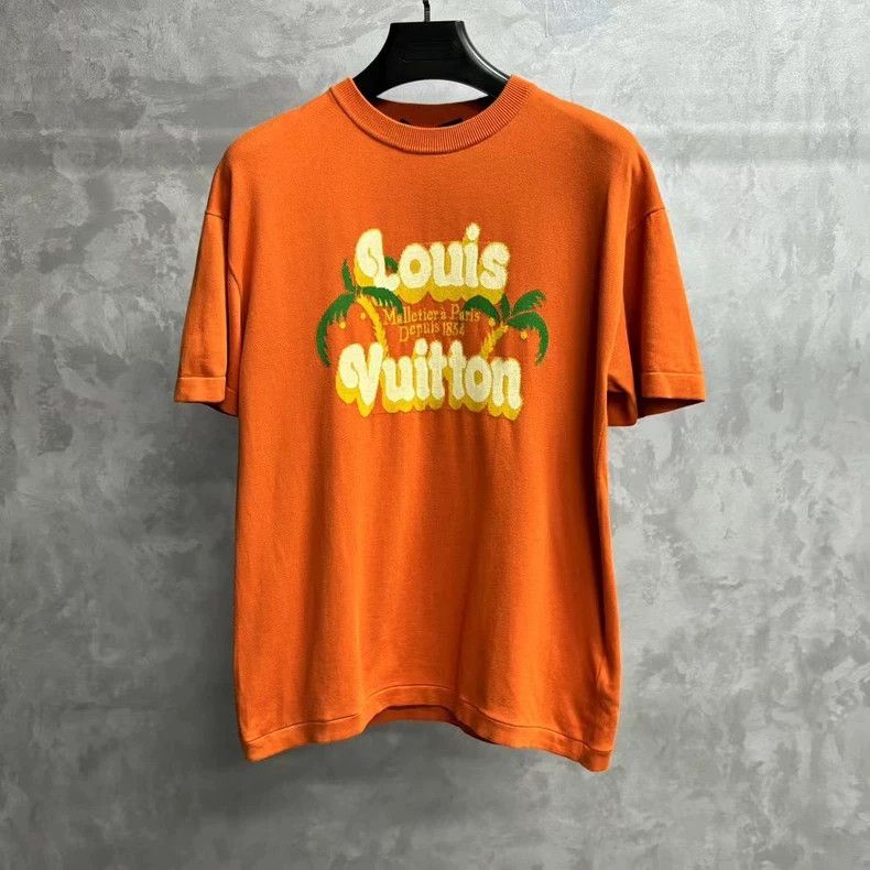 Louis Vuitton louis vuitton Orange printed logo knit short sleeves 2502-N Size US S / EU 44-46 / 1 - 1 Thumbnail