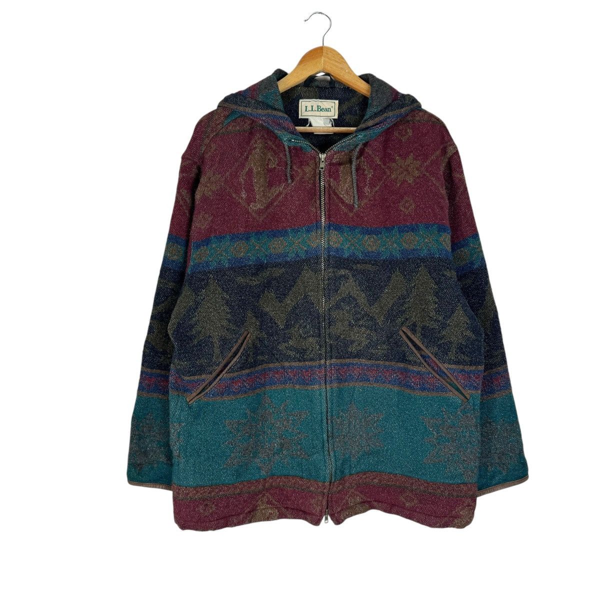 L.L. Bean ⚡️LL BEAN AZTEC NATIVE HOODIE ZIPPER JACKET Size US M / EU 48-50 / 2 - 2 Thumbnail