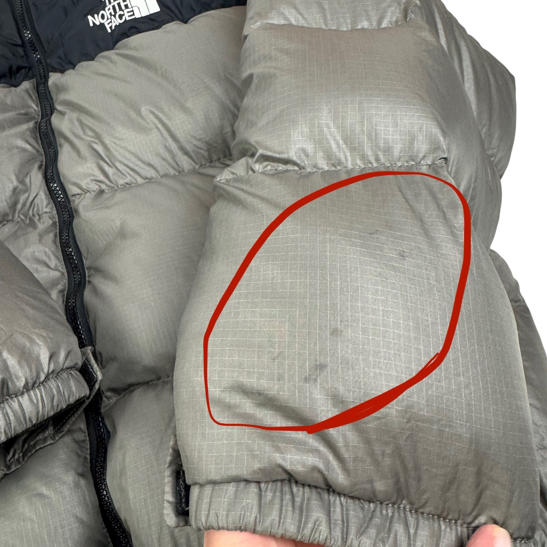 The North Face The North Face 700 Men Gray Black Full Zip Nuptse Jacket 2XL Size US XXL / EU 58 / 5 - 6 Thumbnail