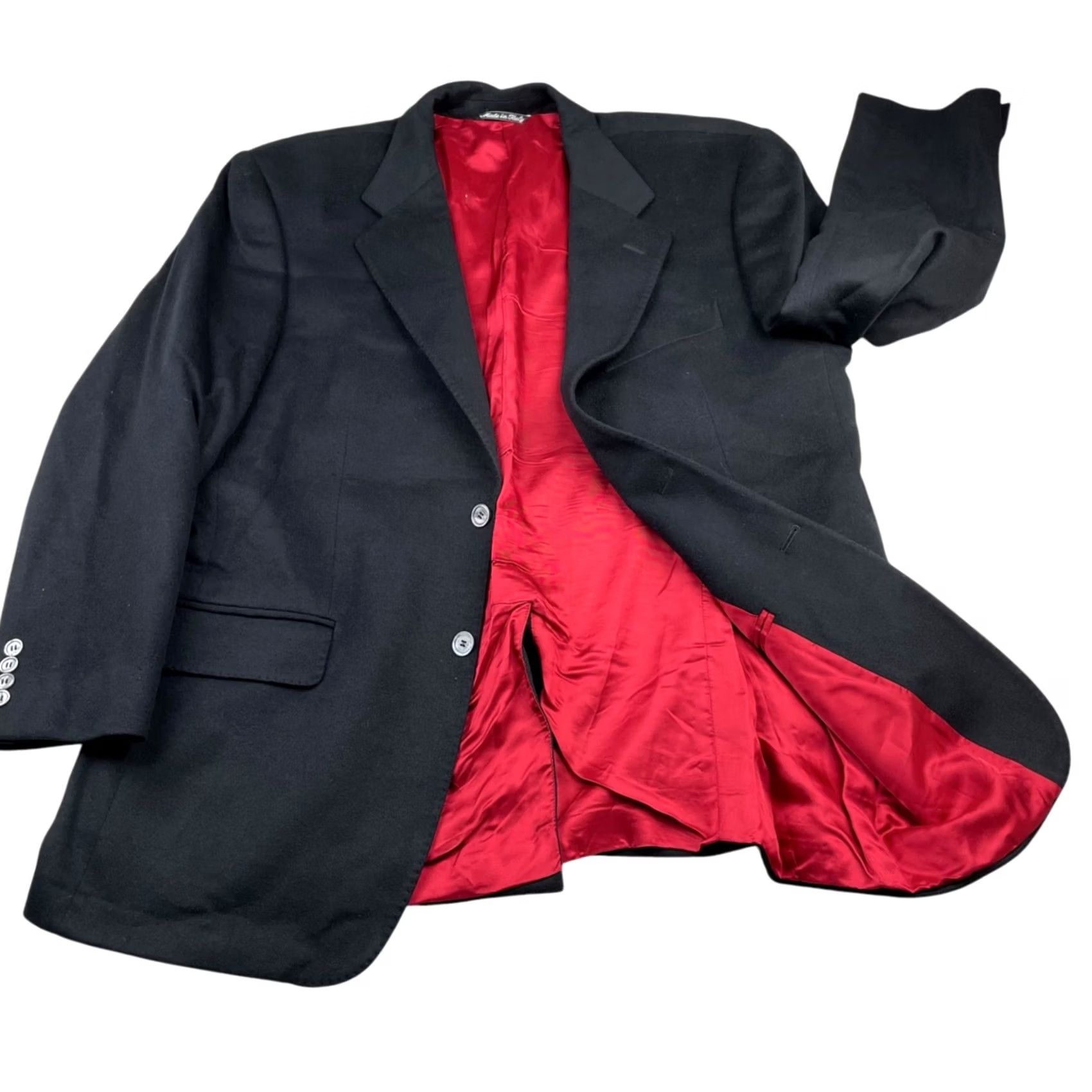 CO Carroll & Co Blazer Mens 44S Two-Button Navy Blue Cashmere Italy Size 44R - 3 Thumbnail