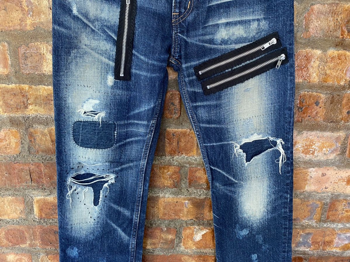 Hysteric Glamour Y2k RNA DNA punk multizipper distresses and repair denim Size US 31 - 4 Thumbnail