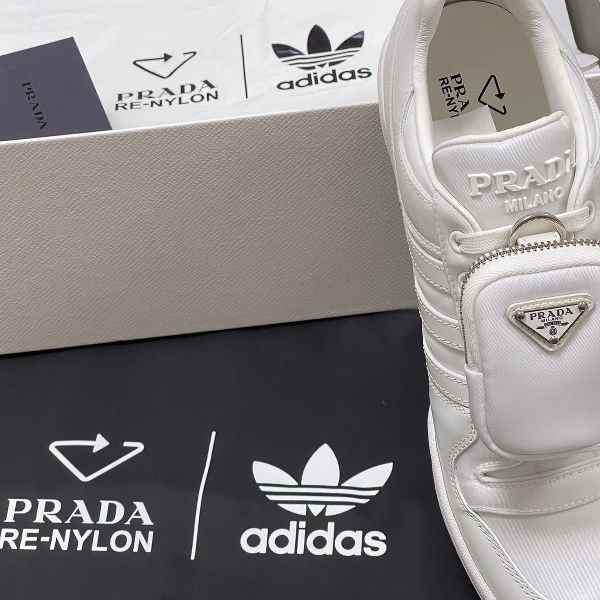 Adidas × Prada Prada x Adidas Re-Nylon Forum Low White Size US 10 / EU 43 - 6 Thumbnail