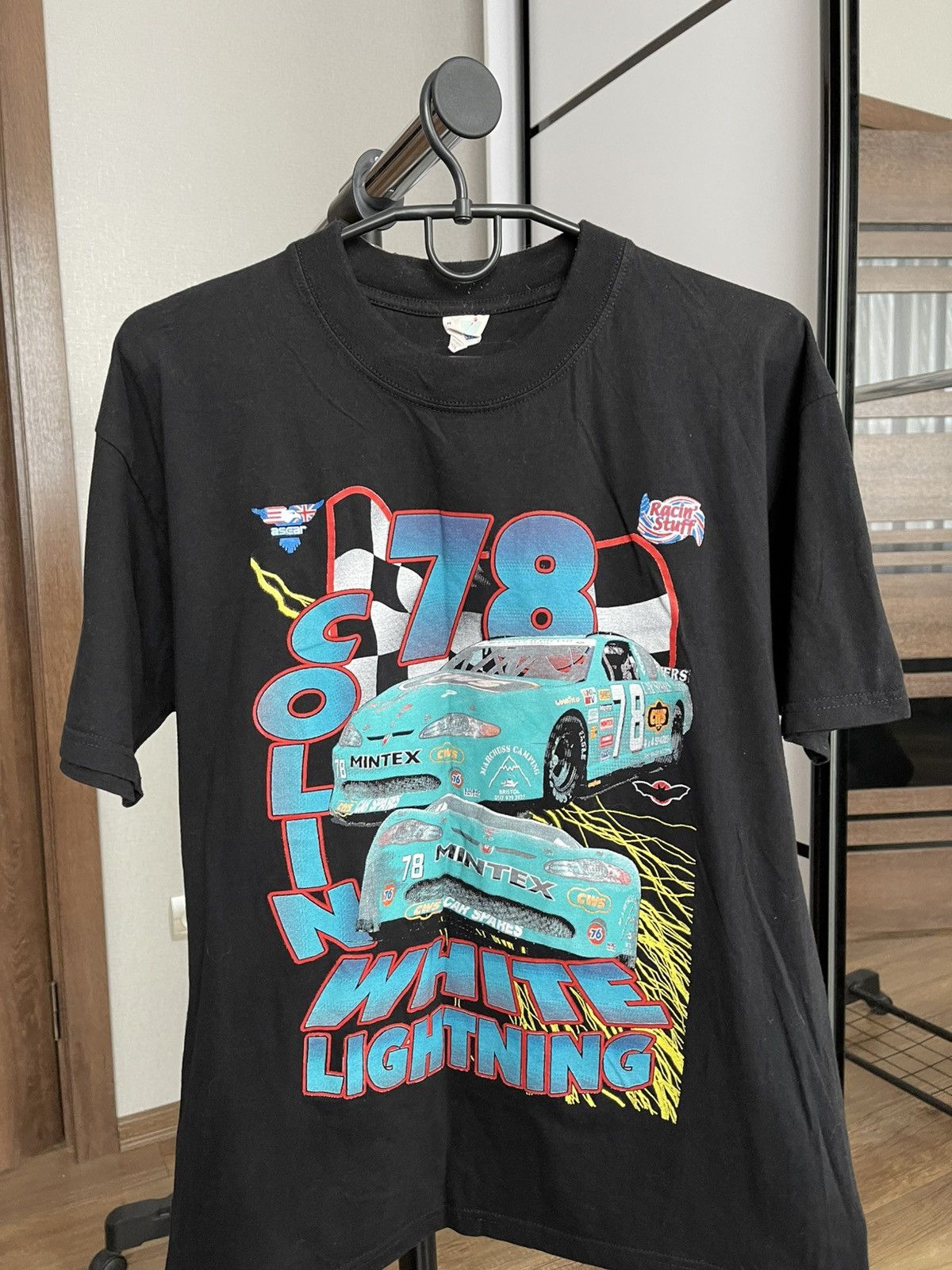 NASCAR Collin White Lightning Vintage Racing T-Shirt Tee 90s Size US M / EU 48-50 / 2 - 5 Thumbnail