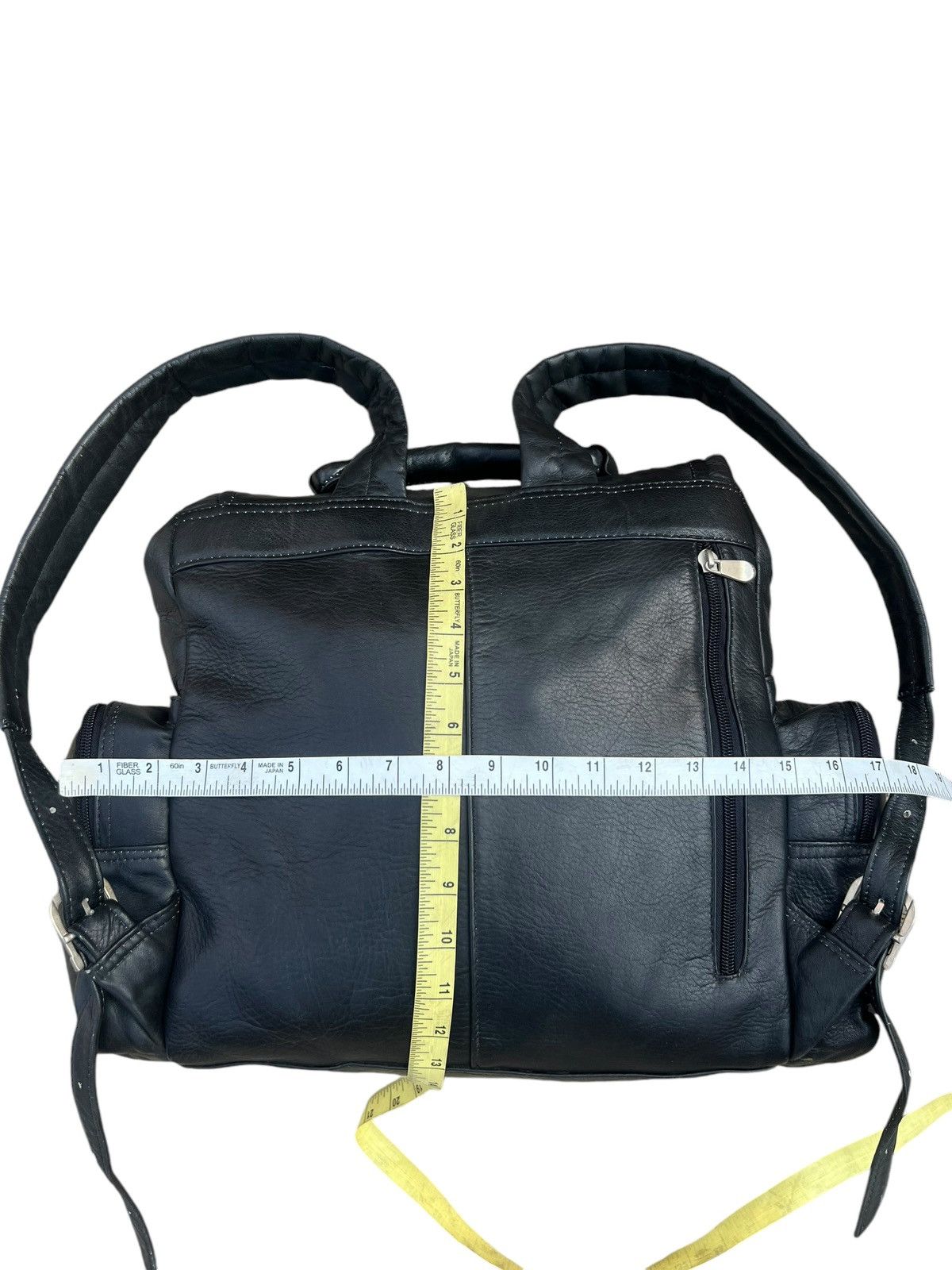 Leather Vintage PIEL Hand Made All Leather Black Backpack Bag Size ONE SIZE - 25 Thumbnail