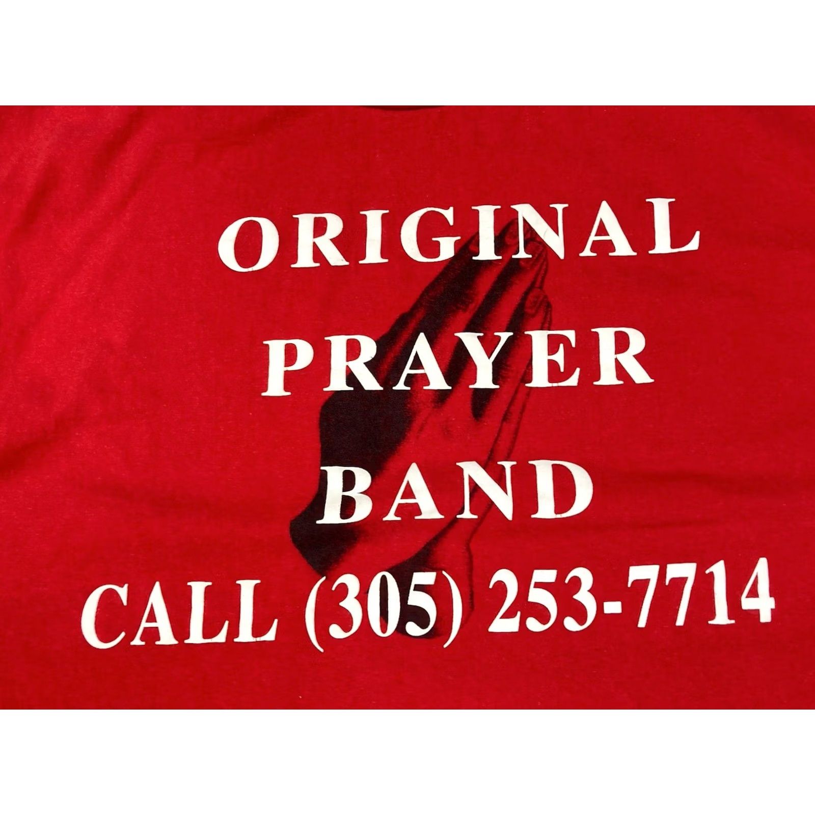 Vintage VINTAGE Prayer Band T-shirt Men XL Red 90s Graphic Print Size US XL / EU 56 / 4 - 2 Thumbnail