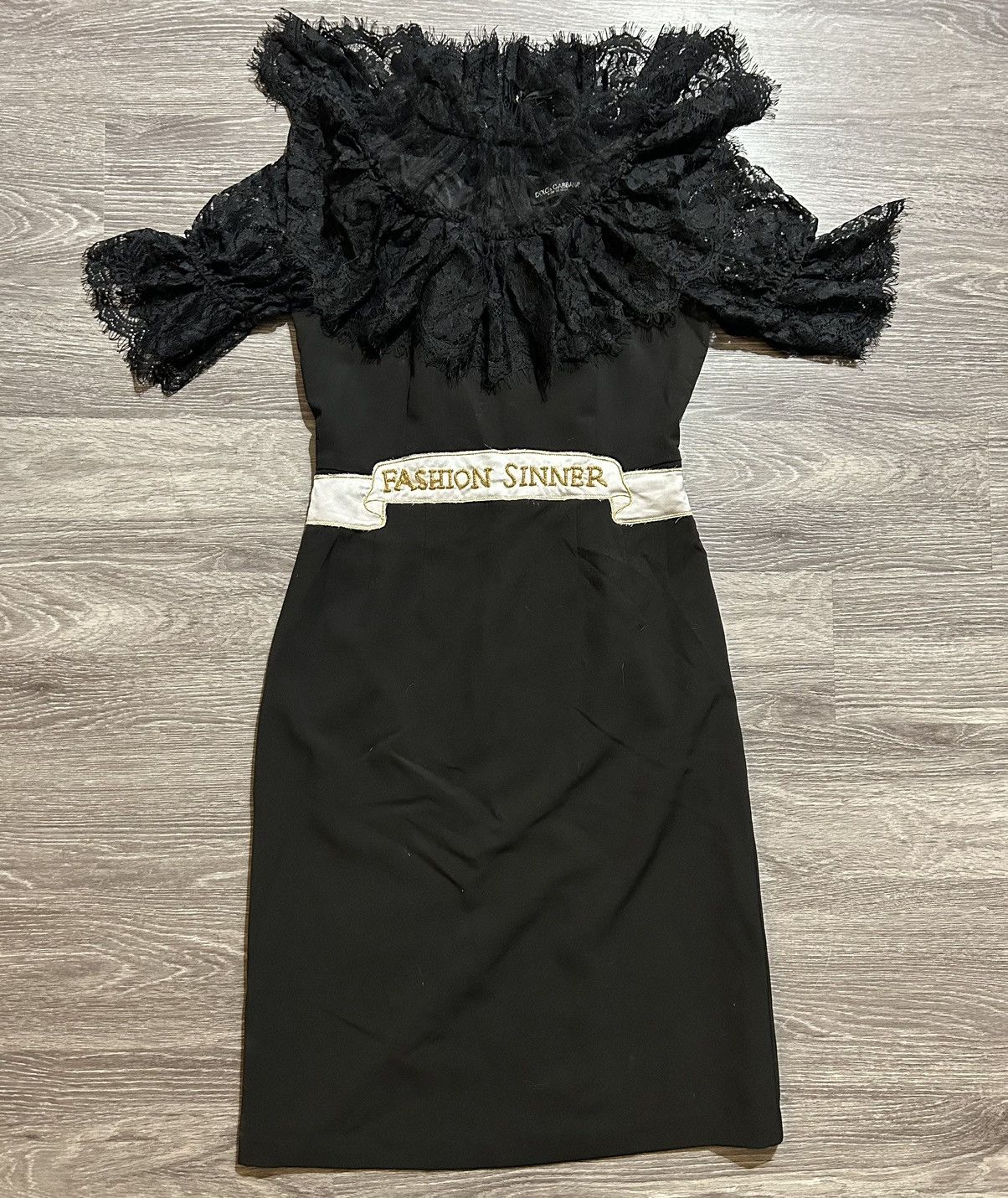 image of Dolce Gabbana Fashion Sinner Dress Made In Italy Size 38 in Black, Women's