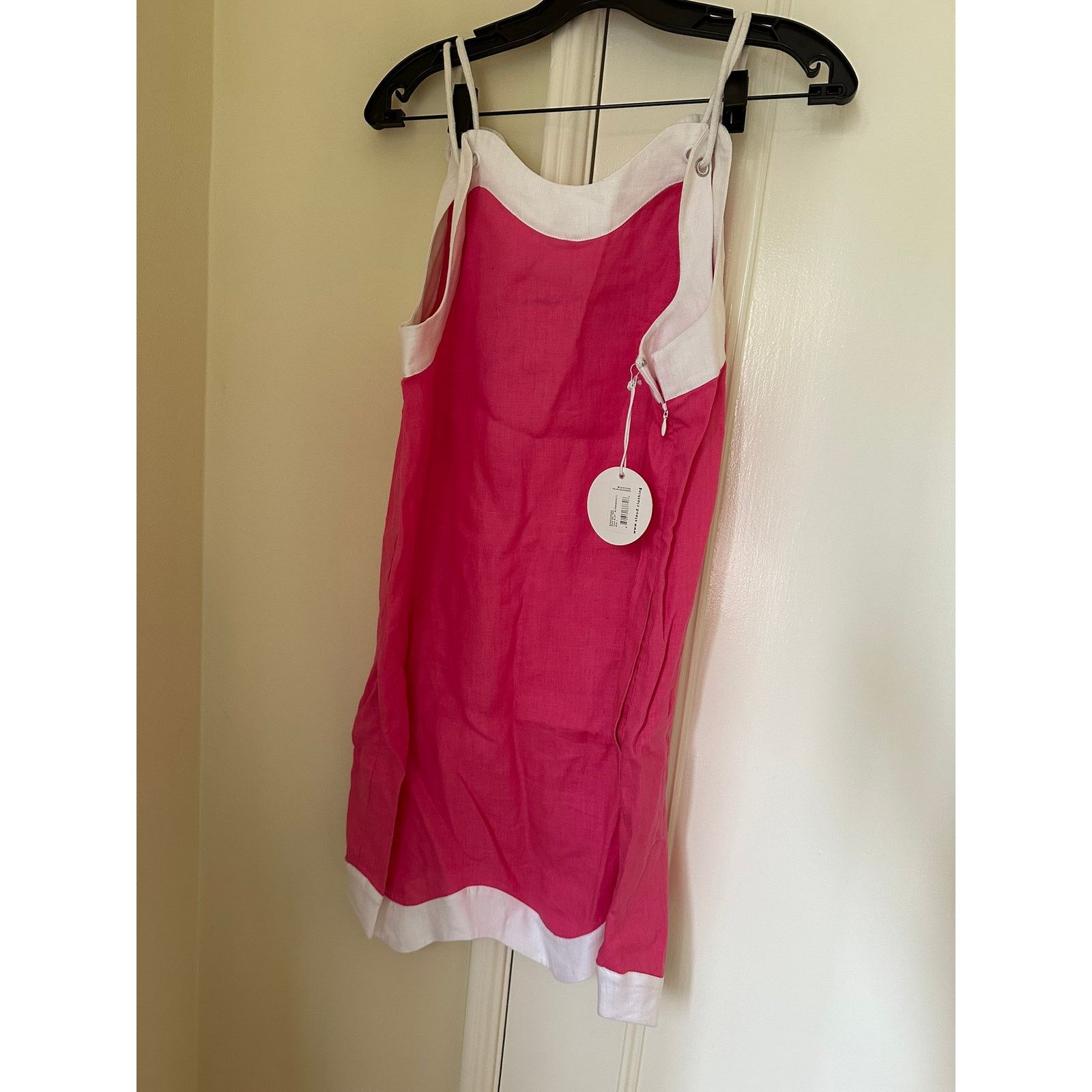 Authentic Staud pink renata linen dress