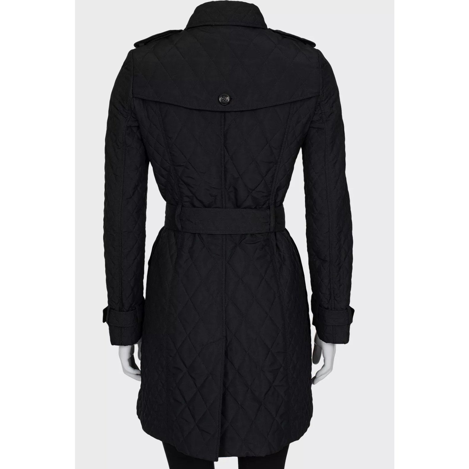 Burberry Burberry Black Quilted Belted Coat - Size XS (IT38) Size XS / US 0-2 / IT 36-38 - 3 Thumbnail