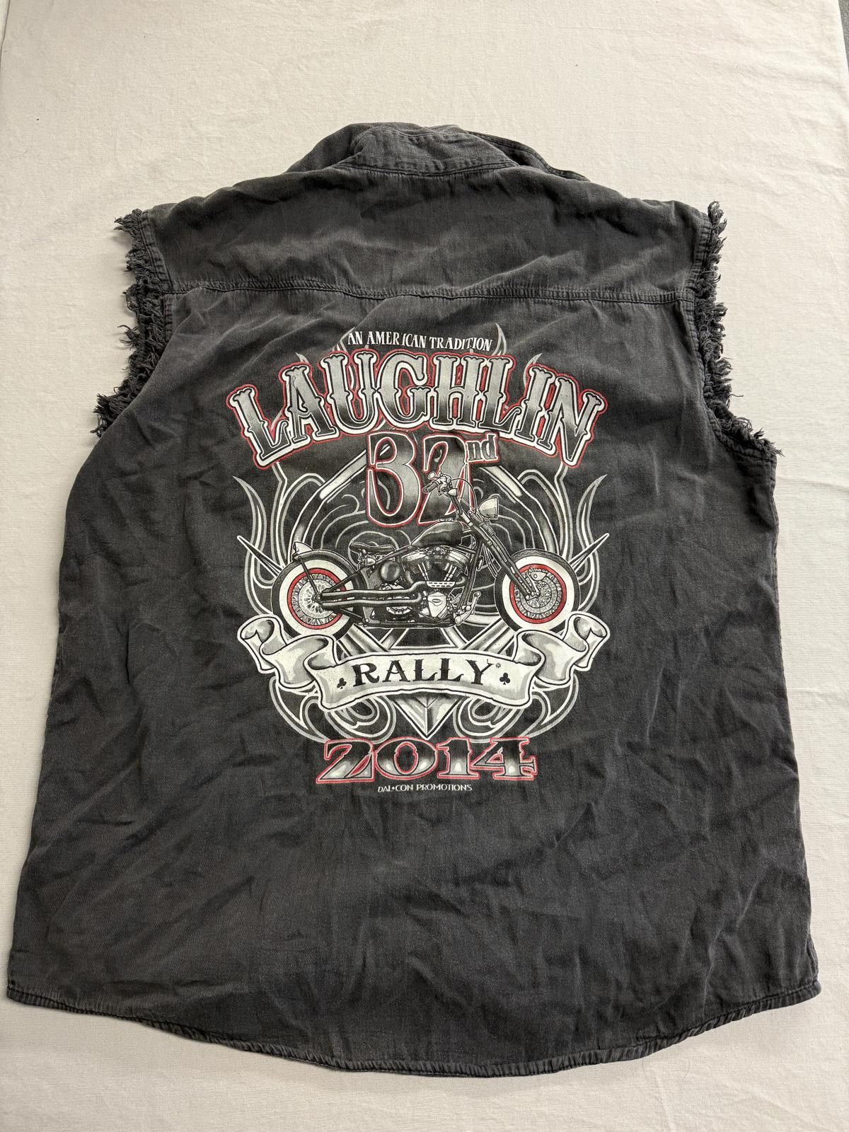 Designer Biker Laughlin River Run Cut Off Vest 2014 Faded 2XL Size US XXL / EU 58 / 5 - 1 Thumbnail