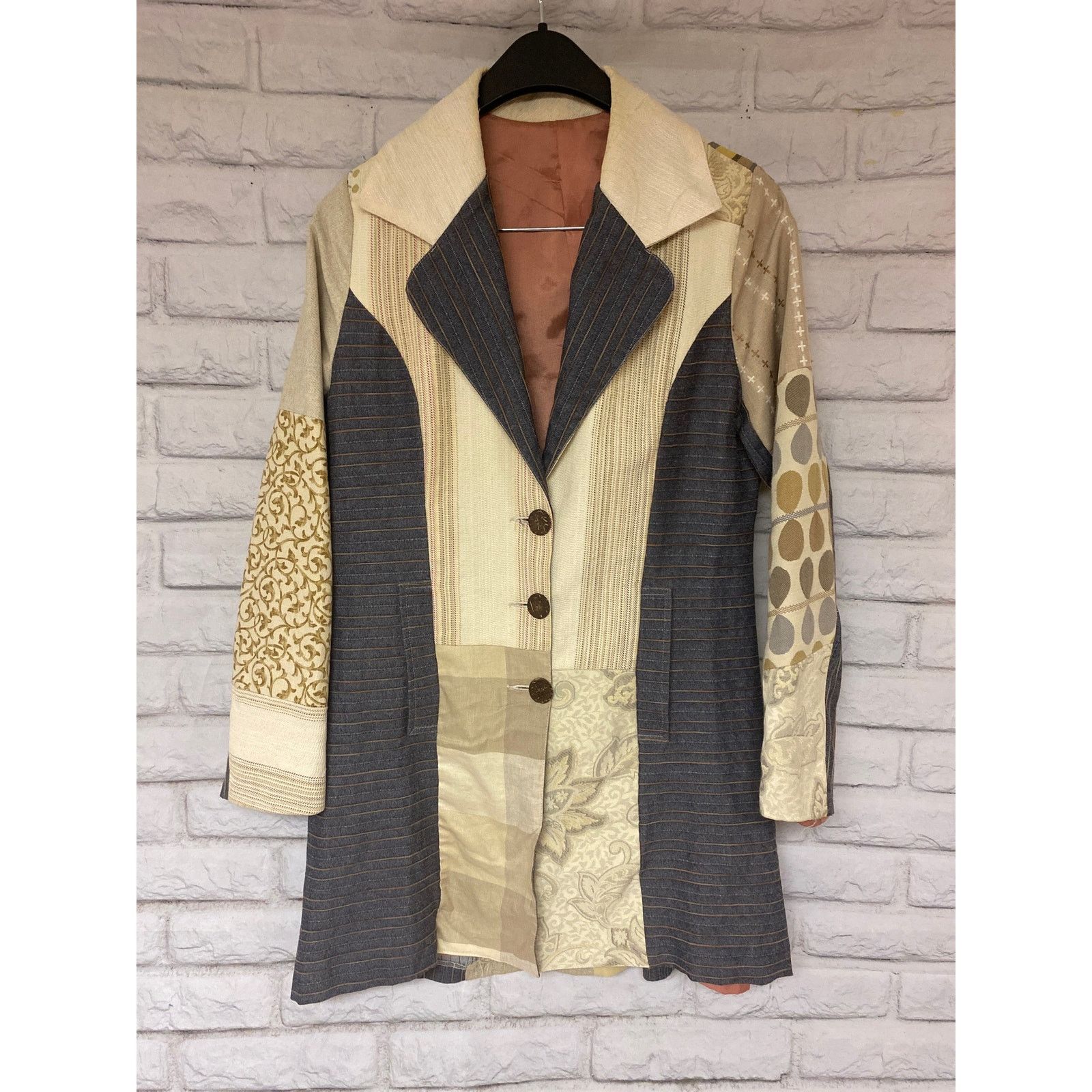 Unknown London Vintage Patchwork Blazer Jacket Small Size S / US 4 / IT 40 - 8 Thumbnail