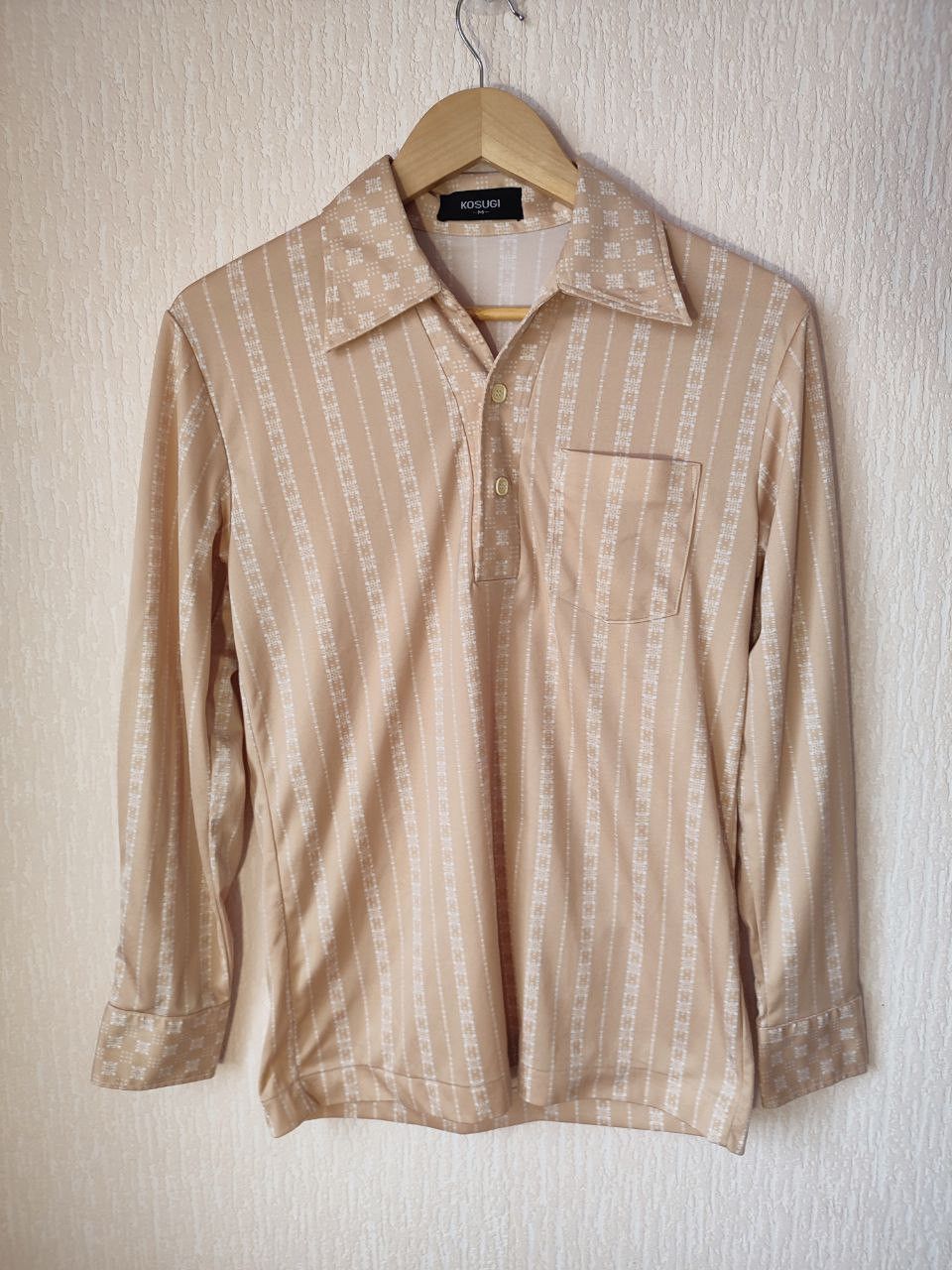 Japanese Brand Vintage Kosugi Beige Patterned Shirt (Japan)Men’s M / Unisex Size US S / EU 44-46 / 1 - 1 Thumbnail