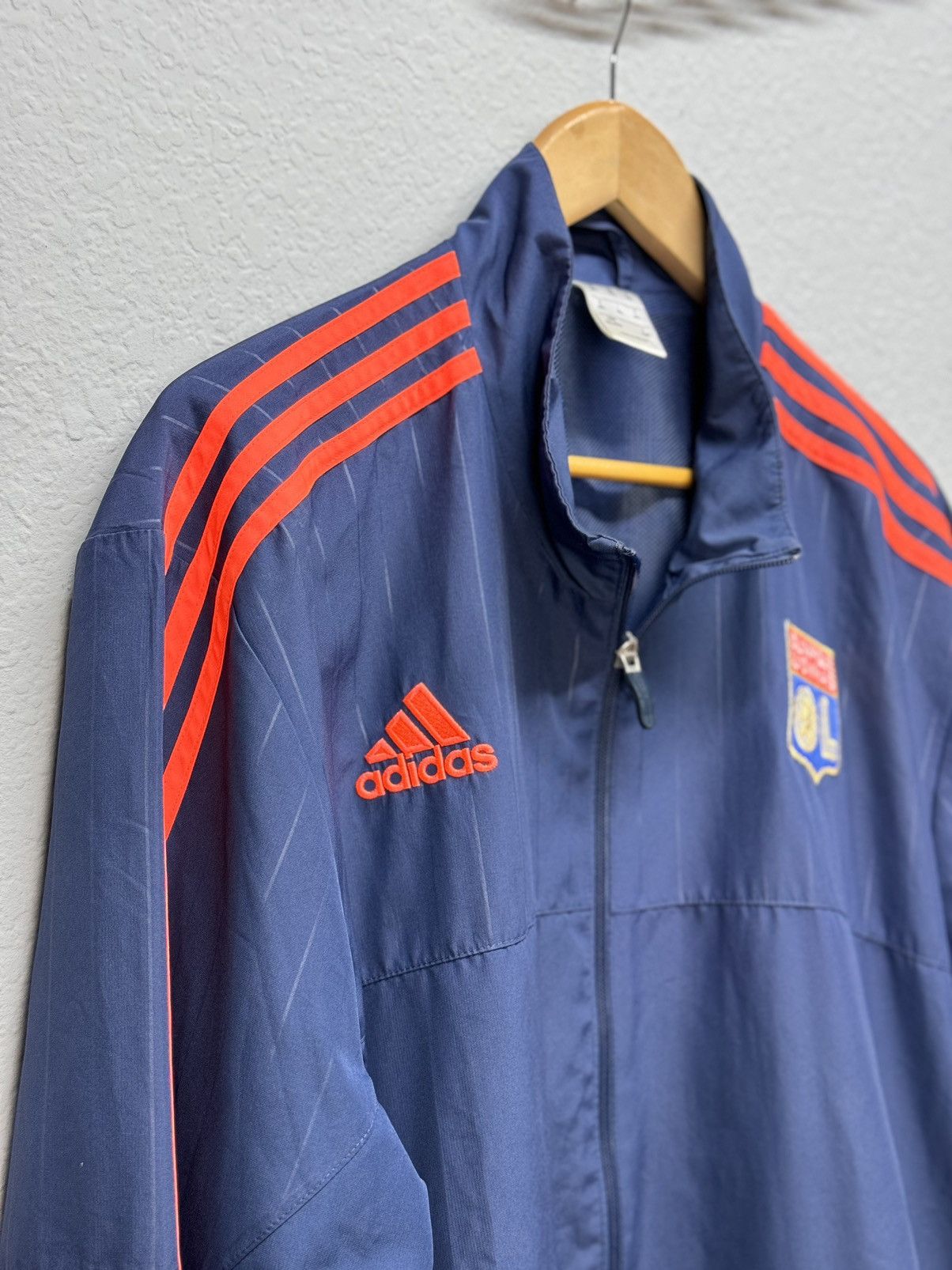 Adidas × Vintage Adidas Olympique Lyon Zip Sweatshirt Soccer Jersey 2015 Size US XL / EU 56 / 4 - 4 Thumbnail