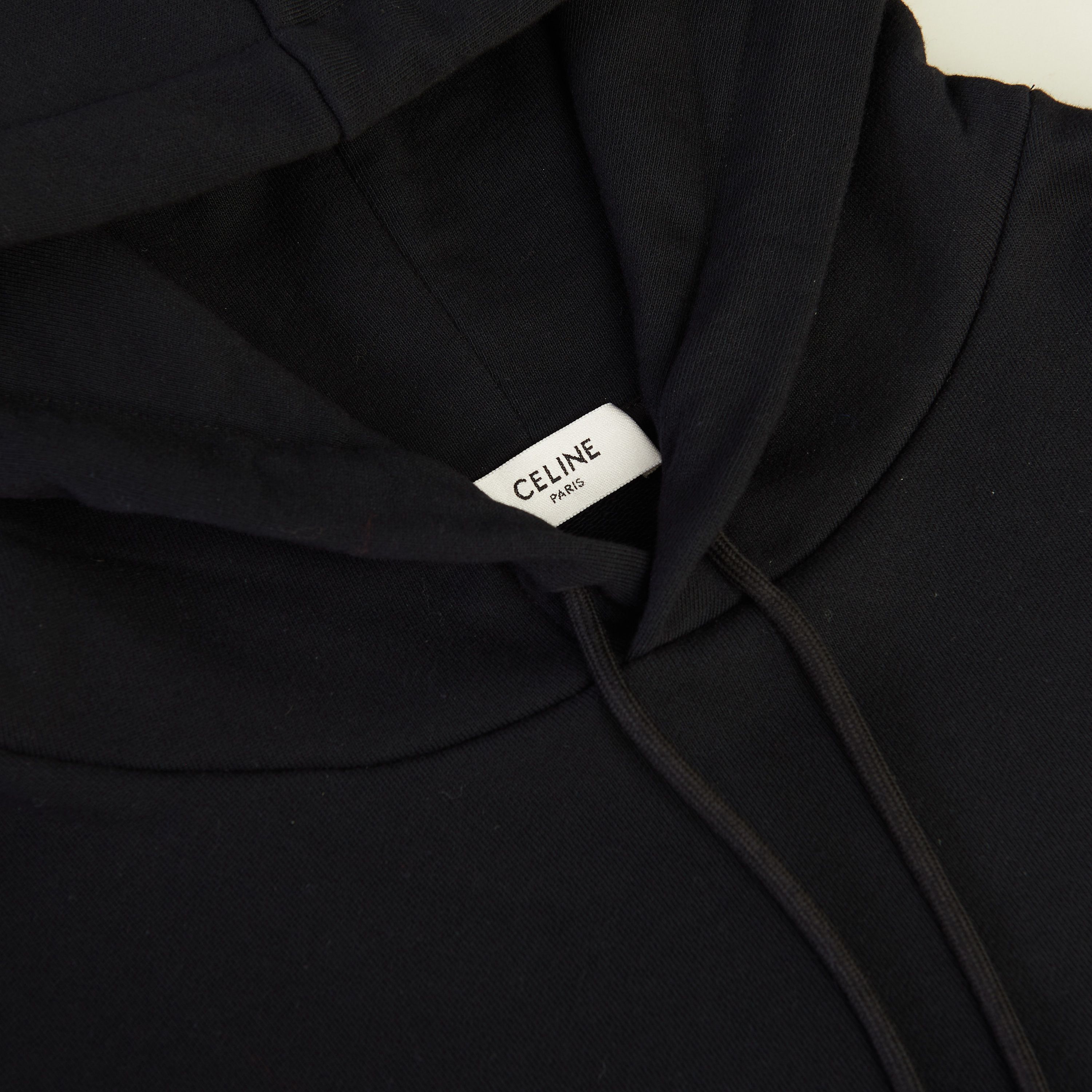 Celine Black Hoodie Sweatshirt - Flag Print, Rhinestone Embroidery Size US S / EU 44-46 / 1 - 11 Thumbnail