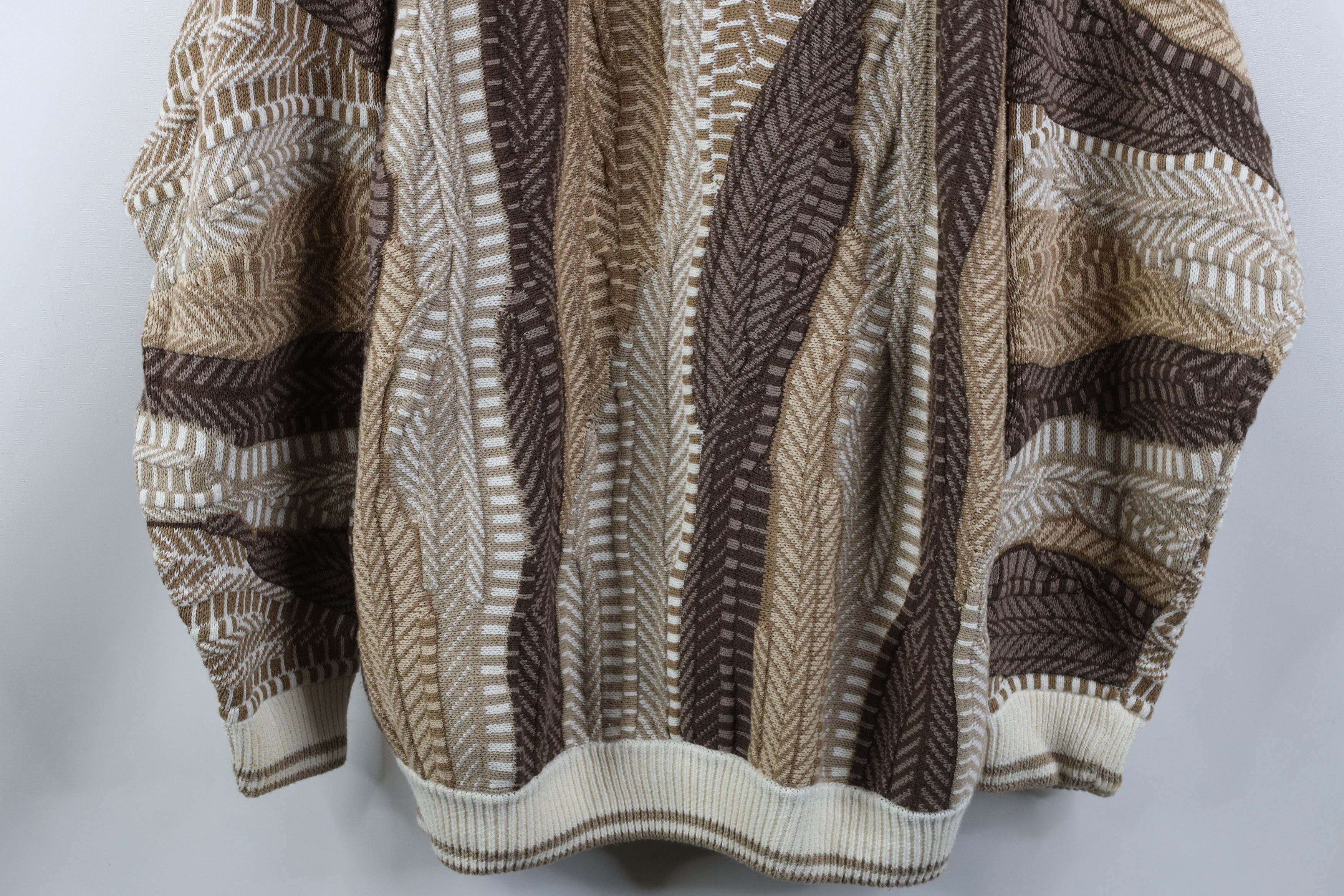 Vintage Vintage 90s Coogi Style Chunky Crewneck Sweater Earth Tone Size US XL / EU 56 / 4 - 3 Thumbnail