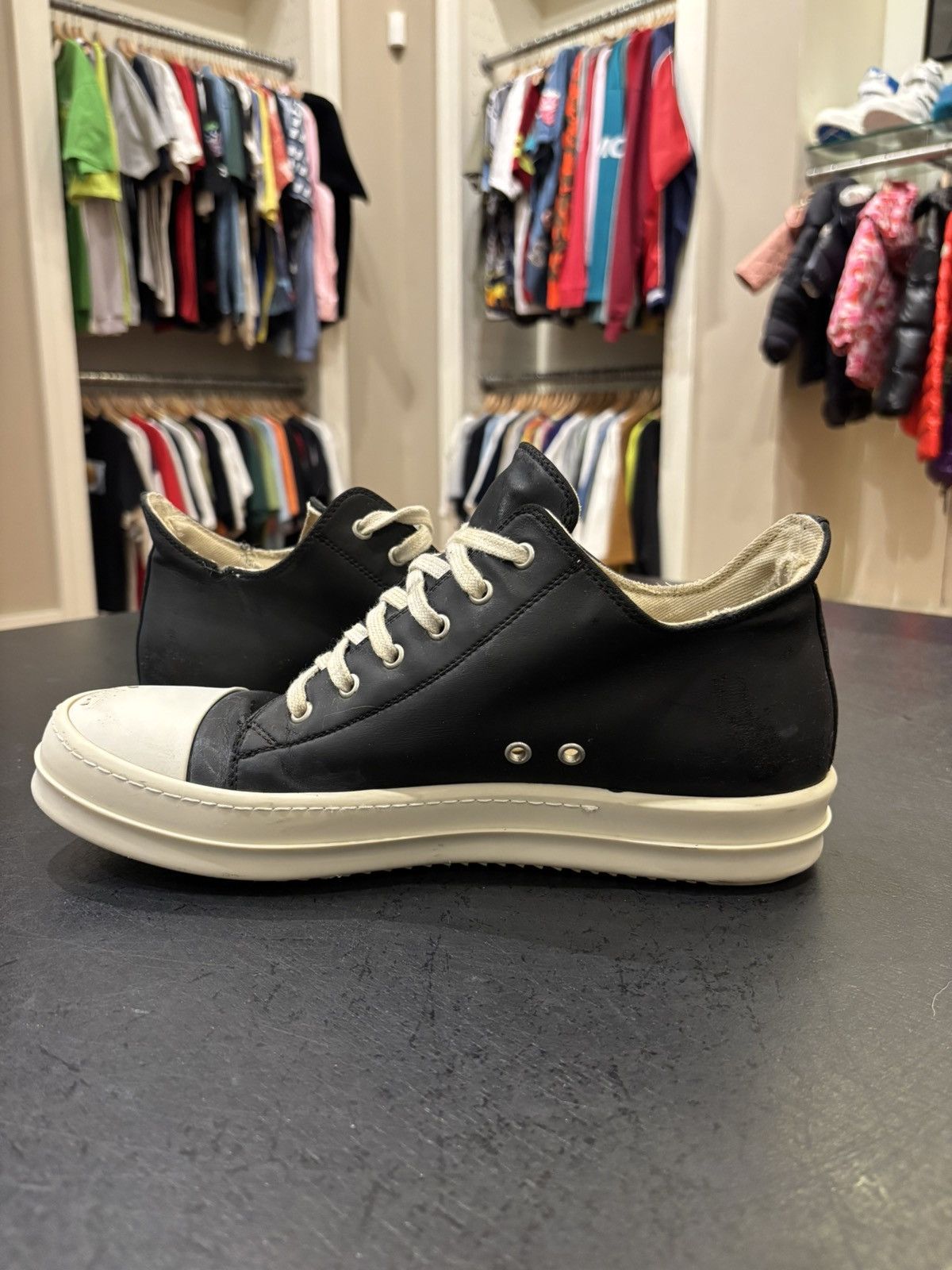 Rick Owens Rick Owens Ramone Low Black Milk Size US 11 / EU 44 - 4 Thumbnail