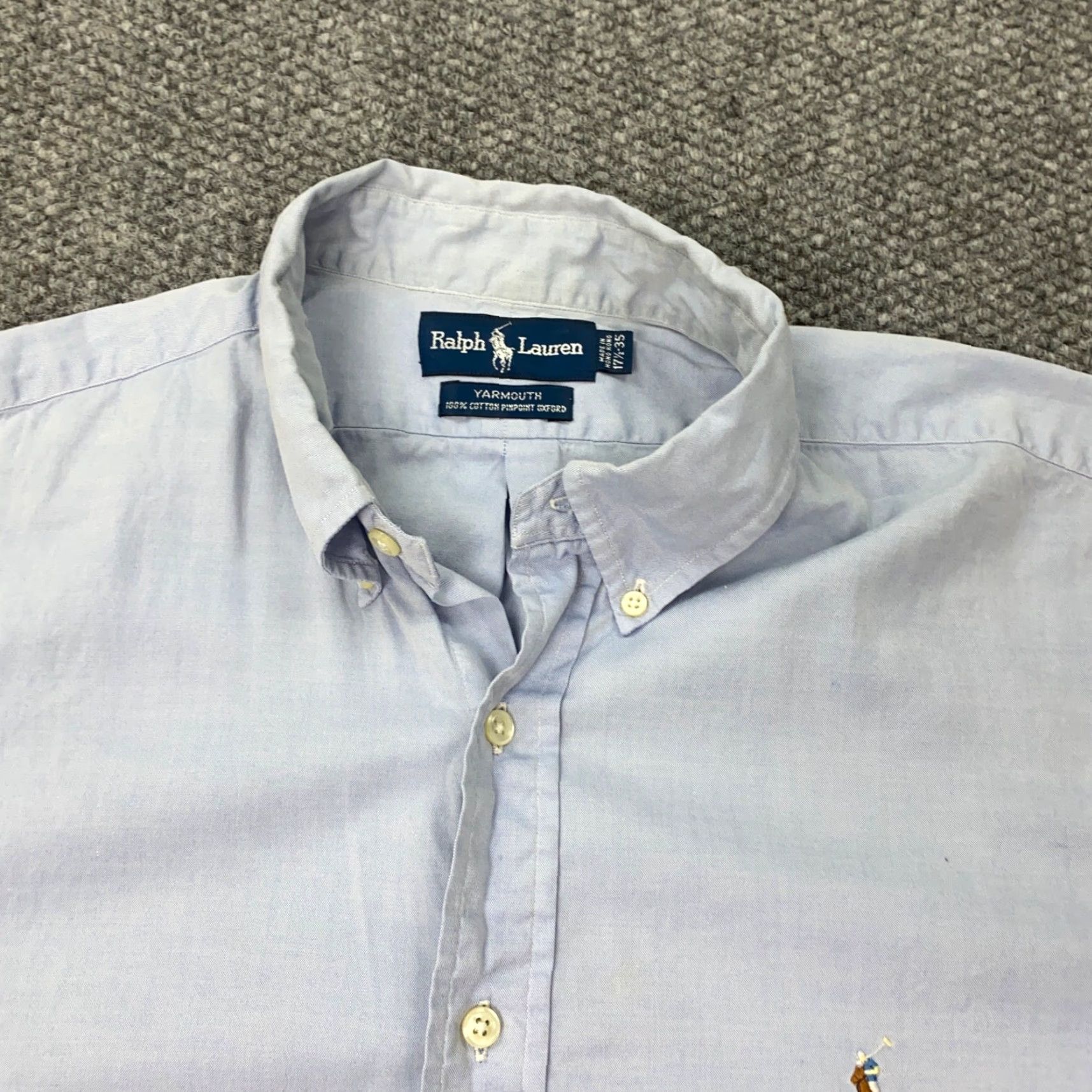 Ralph Lauren VINTAGE Ralph Lauren Yarmouth Shirt - Mens 17.5 Blue Striped Button-Down Long Sleeve 90s Size US XL / EU 56 / 4 - 3 Thumbnail