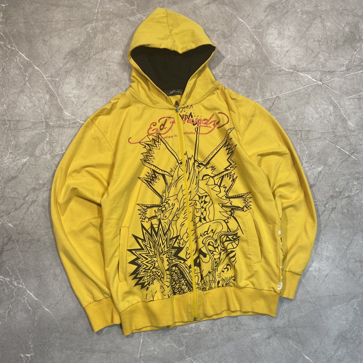 Ed Hardy VINTAGE ED HARDY ZIP HOODIE BIG LOGO BY CHRISTIAN AUDIGIER Size US L / EU 52-54 / 3 - 5 Thumbnail