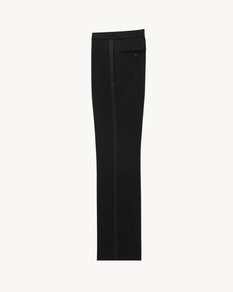 Saint Laurent Paris o1s1wg110126 817943 Tuxedo Straight Pants Grain De Poudre Size US 30 / EU 46 - 2 Thumbnail