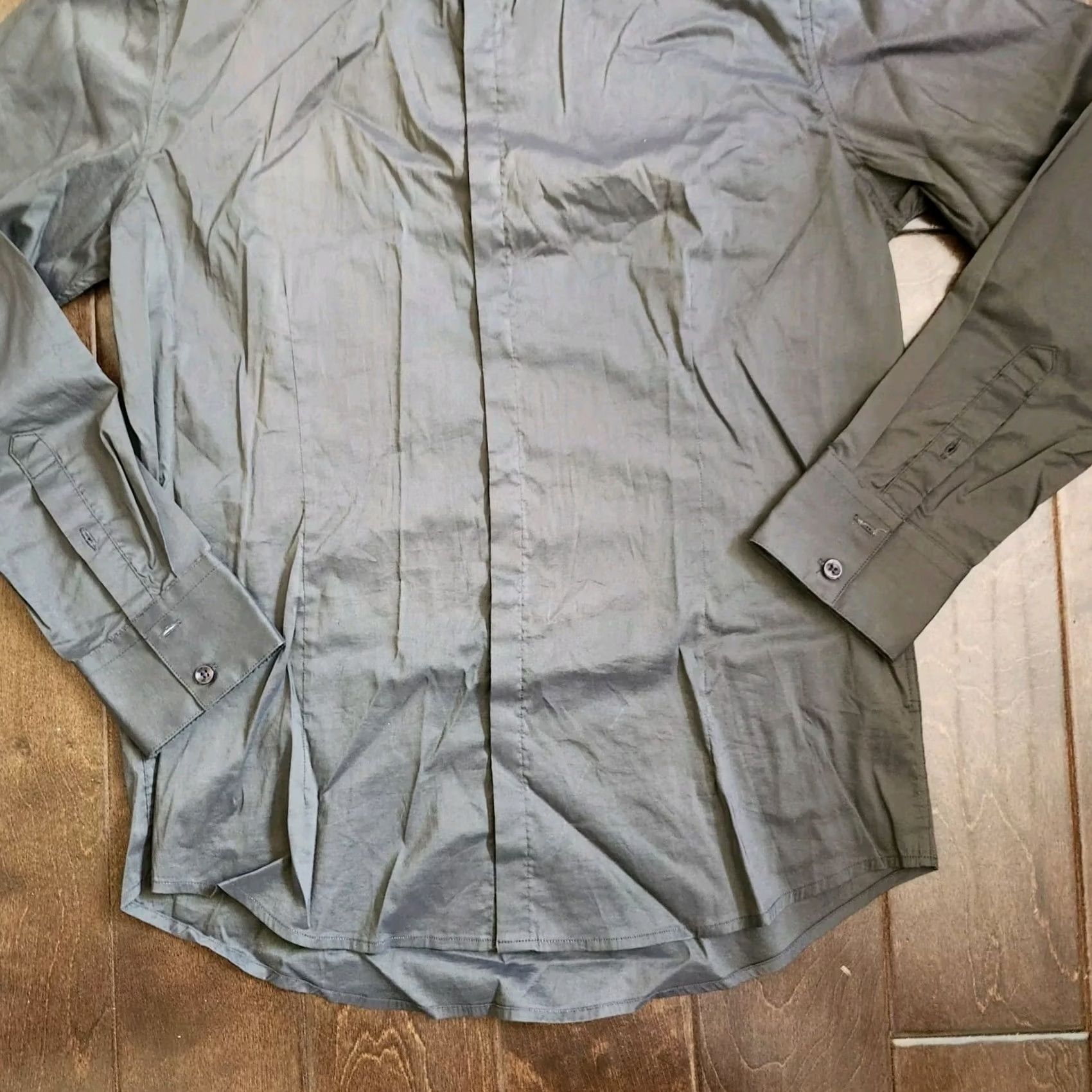 Vintage 7 Diamonds Dress Shirt Gray Button Up Long Sleeve Size M Regular Fit Womens? Size 40R - 4 Thumbnail