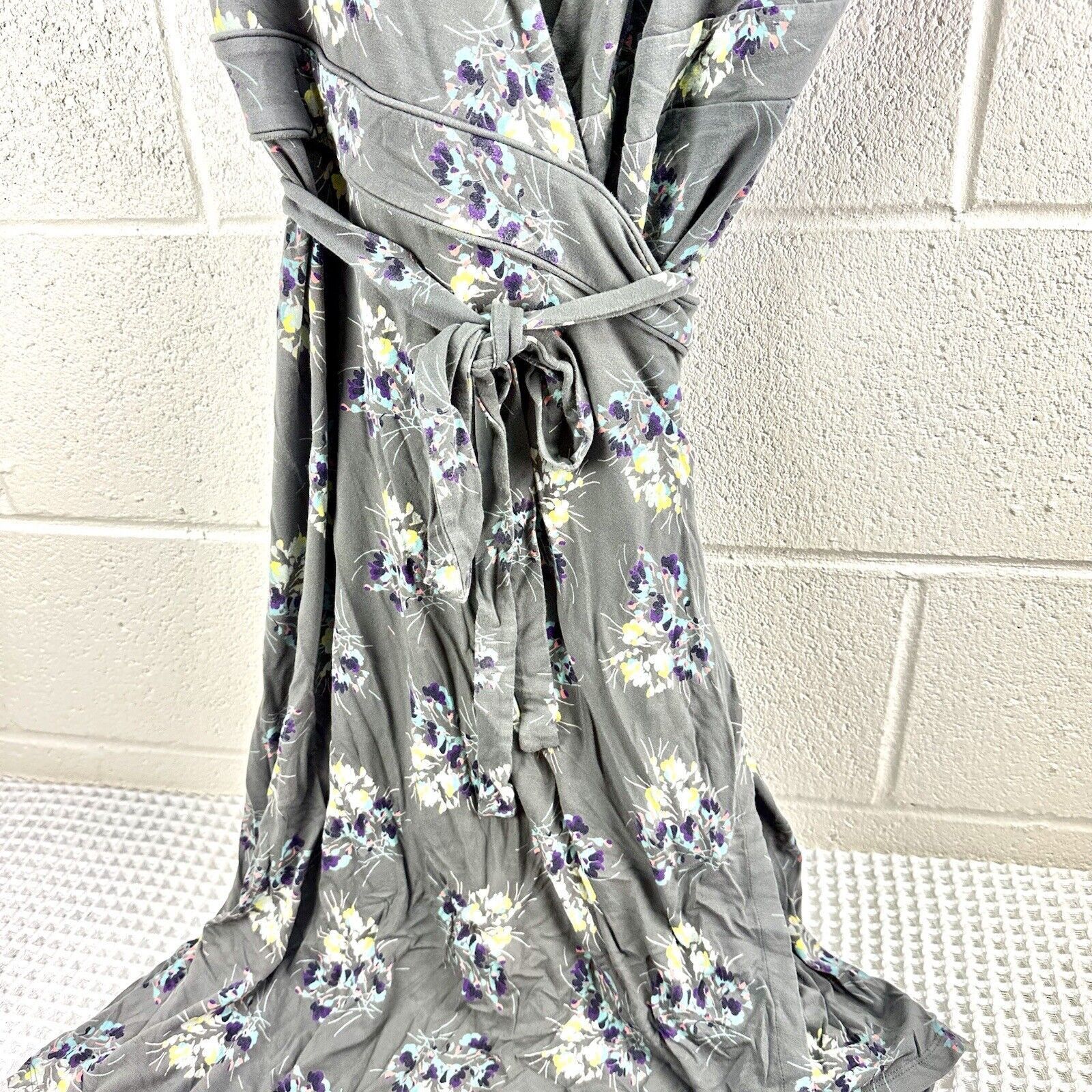 Boden Boden Midi Dress 10, Grey Floral Viscose Size L / US 10 / IT 46 - 4 Thumbnail