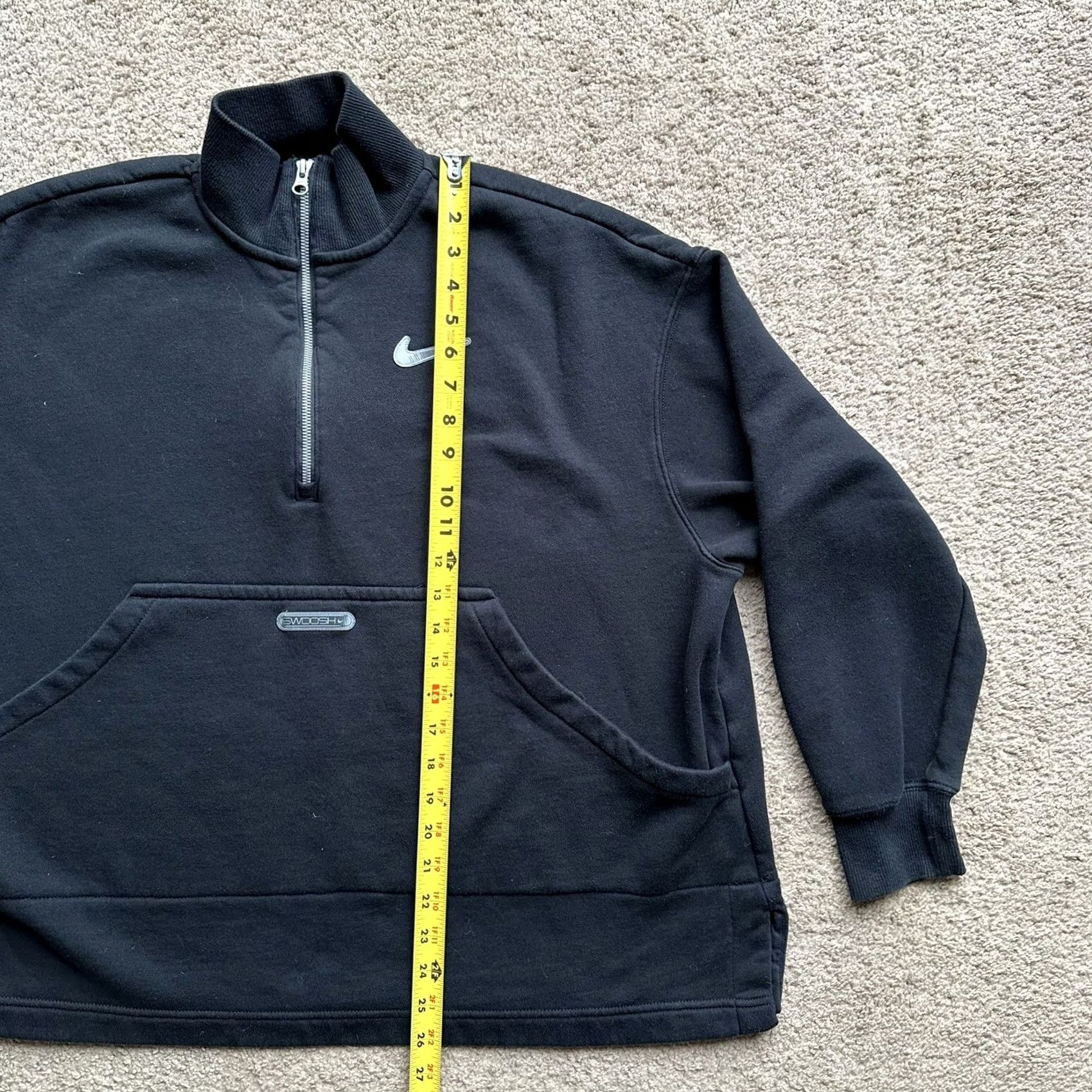 Nike Nike Sweater Mens Large Mock Neck 1/4 Zip Activewear Fleece Black Logo Size US L / EU 52-54 / 3 - 6 Thumbnail