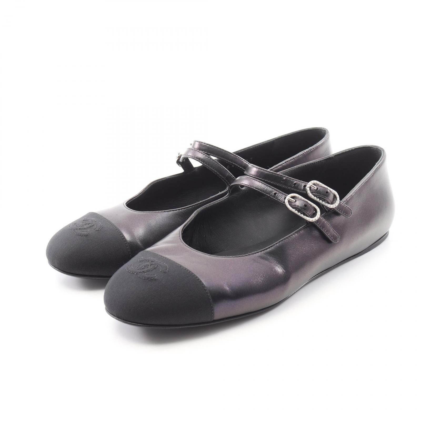 Chanel Chanel Mary Jane Leather Fabric Shoes Leather Shoes G45697 in Black, Women's
