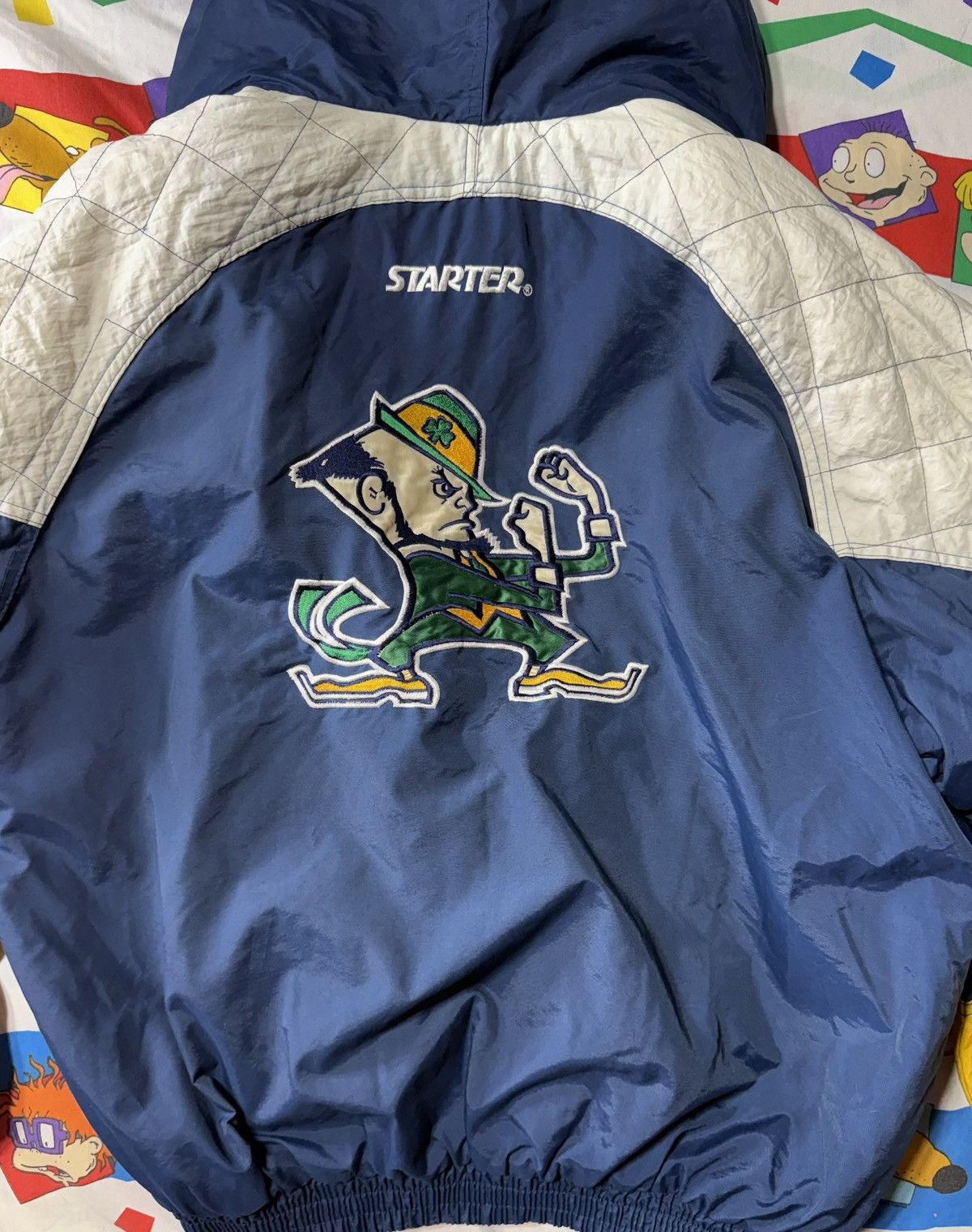 Starter Vintage 90s Starter Norte Dame Fighting Irish Puffer Jacket Size US XL / EU 56 / 4 - 4 Thumbnail