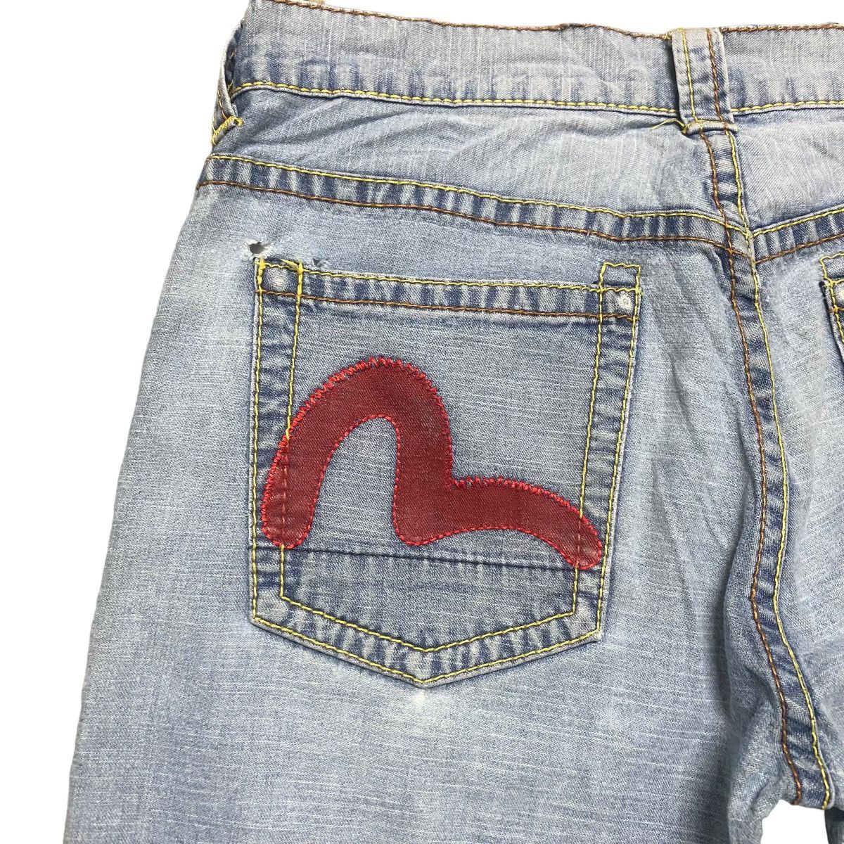 Evisu Evisu Light Denim Flare Jeans Thrashed Size 30" / US 8 / IT 44 - 11 Thumbnail