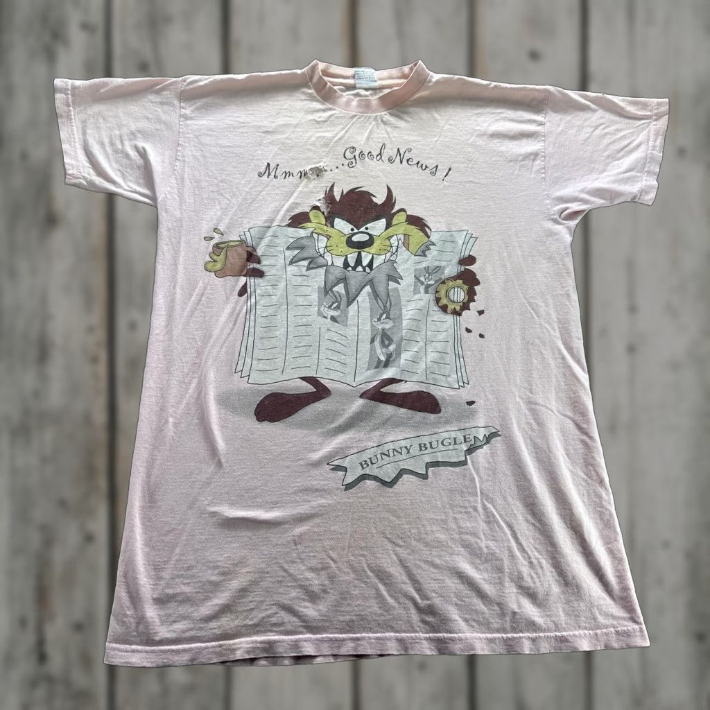 Vintage VINTAGE Looney Tunes Taz Bugs Bunny Shirt Mens L Pink 90s Cartoon Graphic Tee Size US L / EU 52-54 / 3 - 1 Thumbnail