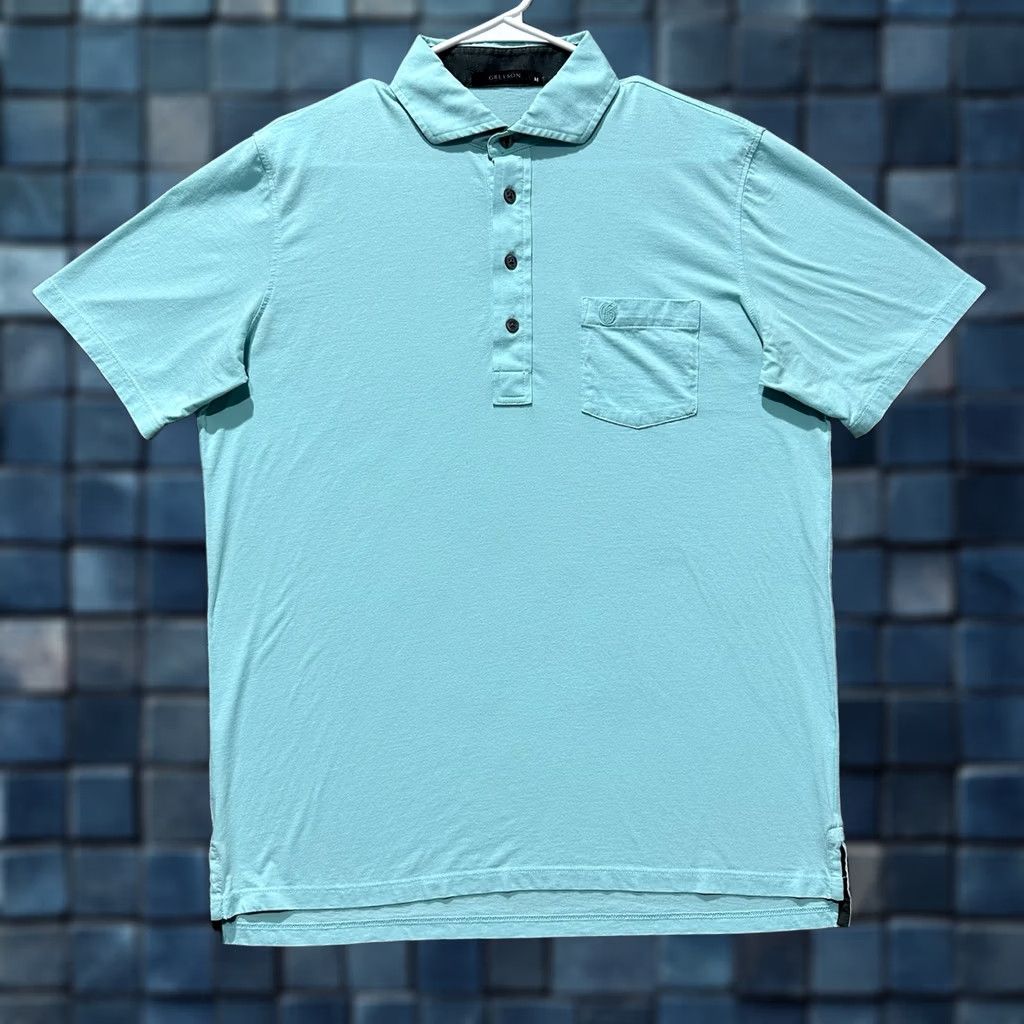 Vintage Greyson Golf Polo Shirt Mens Medium Cattail Green/Teal Performance Spirit GUC Size US M / EU 48-50 / 2 - 1 Thumbnail