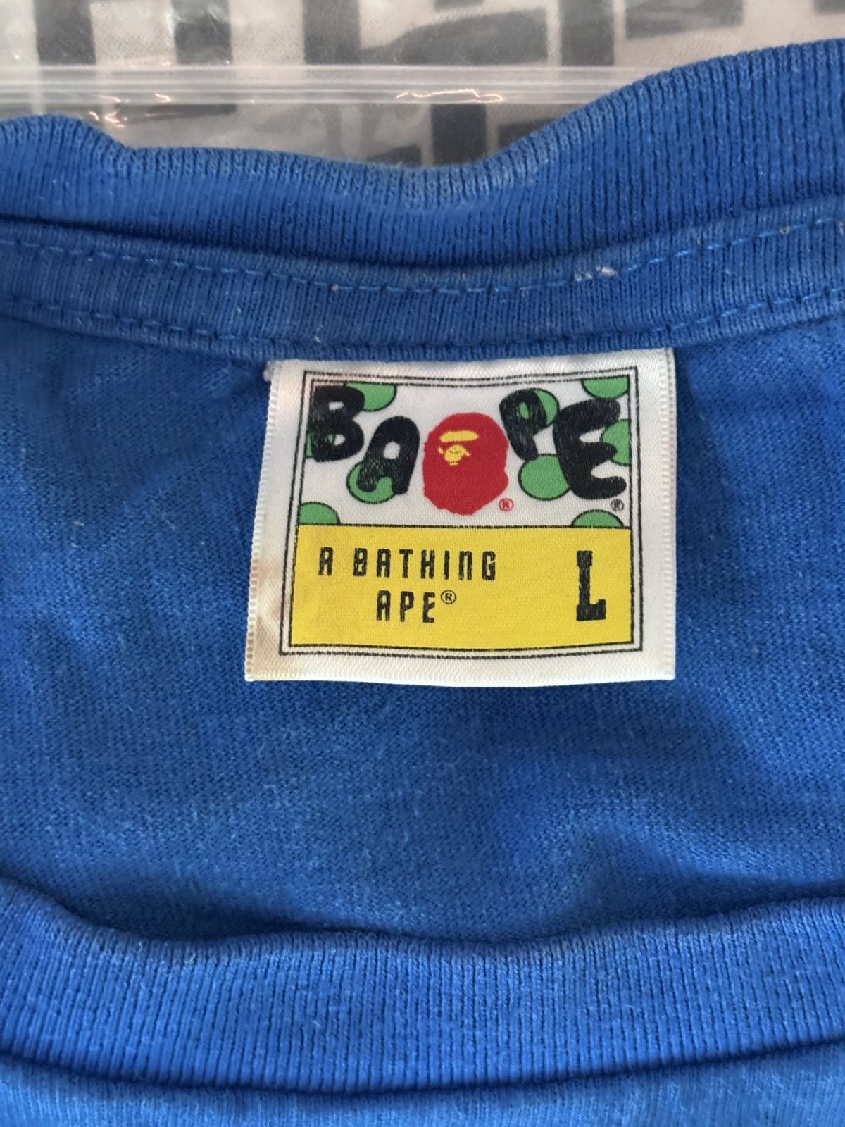 Bape A BATHING APE®️ Large College Tee (Blue) Size US L / EU 52-54 / 3 - 6 Thumbnail