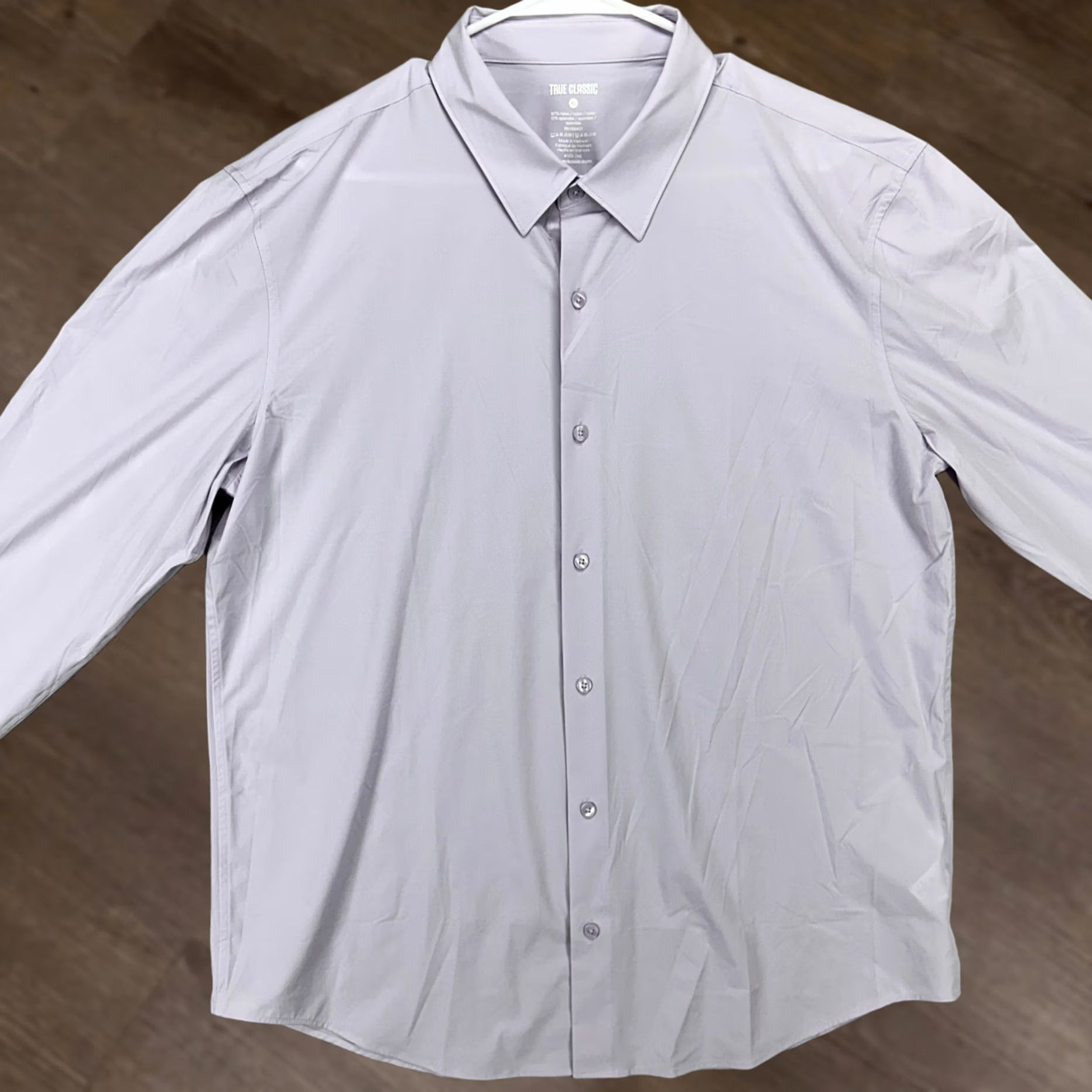 Vintage True Classic Mens Shirt XL Light Purple Nylon Blend Button Up Long Sleeve Size 46R - 1 Thumbnail