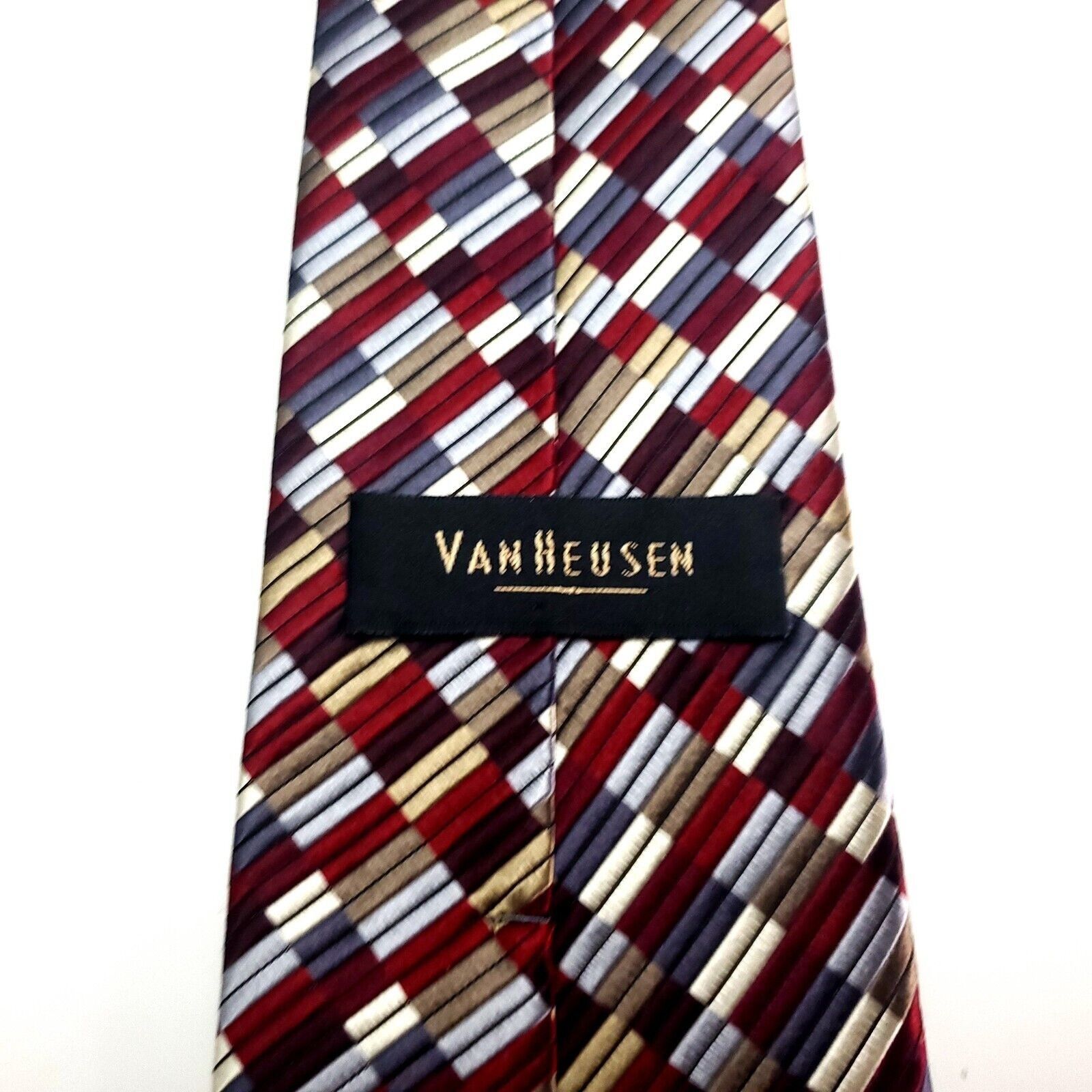 Van Heusen Van Heusen Silk Tie Woven Red Woven Stain Resistant Size ONE SIZE - 3 Thumbnail