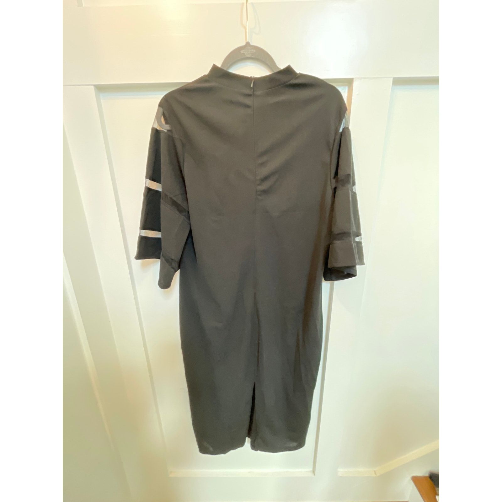 Shein NWT Emery Rose Sheer Panel Sleeves Black Midi Gown,2XL Size XXL / US 16-18 / IT 52-54 - 4 Thumbnail