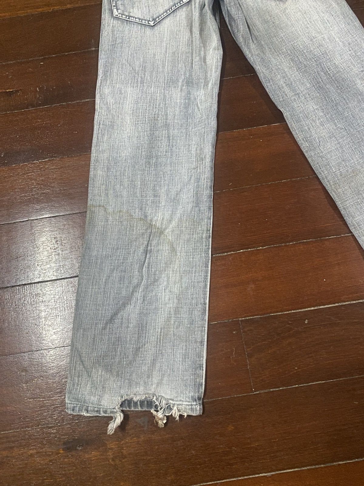 If Six Was Nine Flare Jeans netmen Clawmark Distress Faded Denim Size US 30 / EU 46 - 10 Thumbnail
