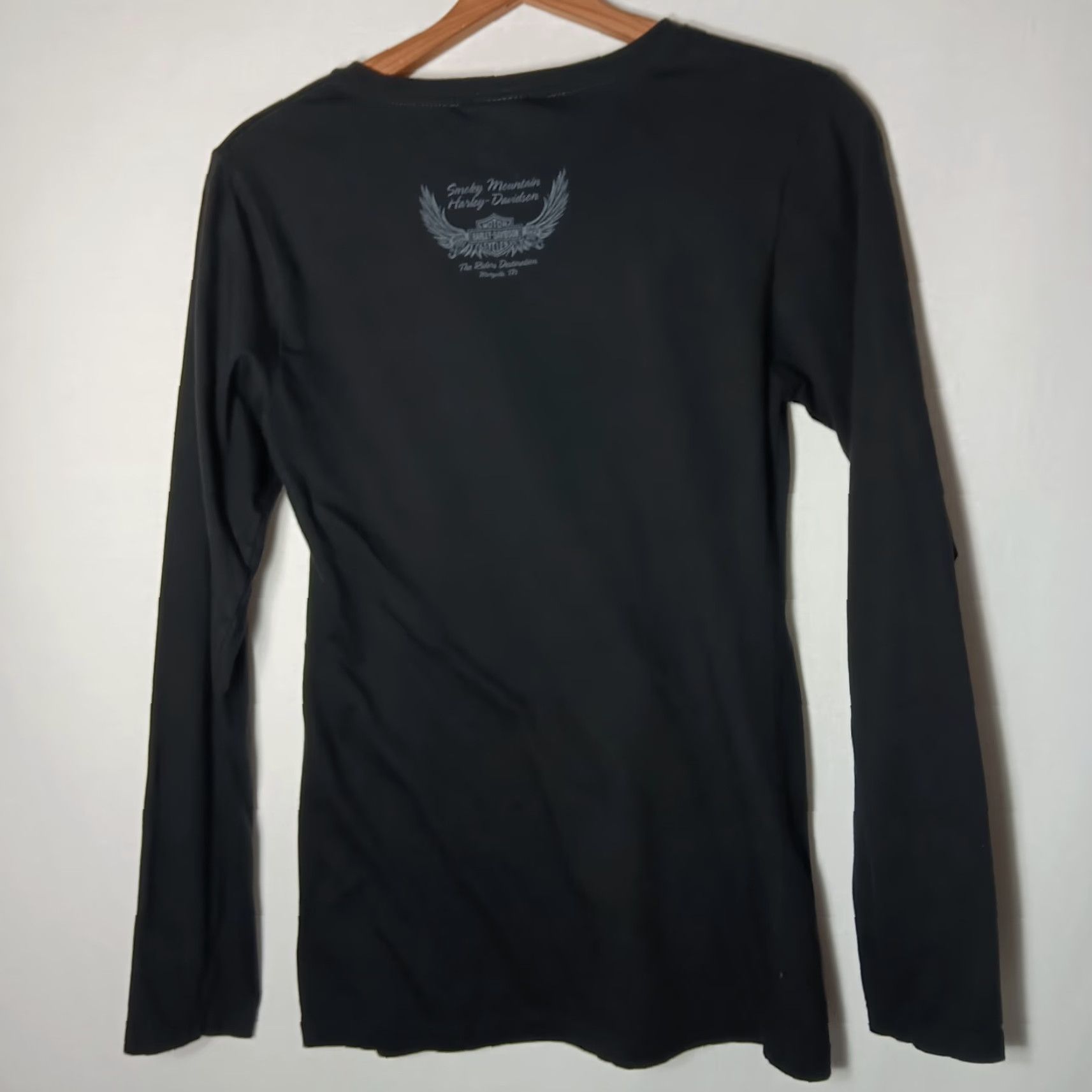 Harley Davidson Harley-Davidson Shirt Long Sleeve Smoky Mountain Black Red Roses Biker Slim L Women Women’s Size L / US 10 / IT 46 - 3 Thumbnail