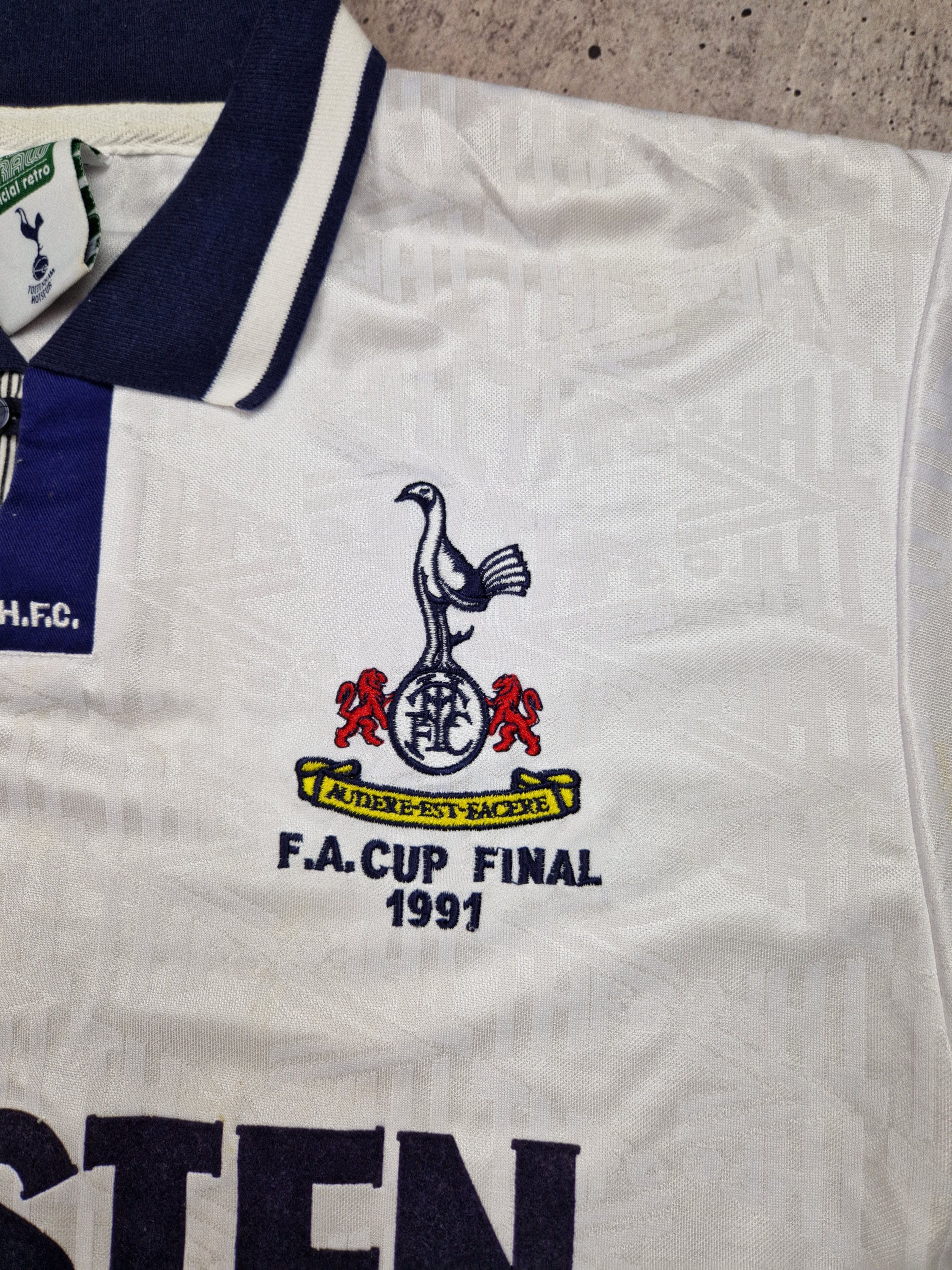 Umbro Tottenham Hotspur 1991-1993 home football jersey Score Draw Size US S / EU 44-46 / 1 - 8 Thumbnail