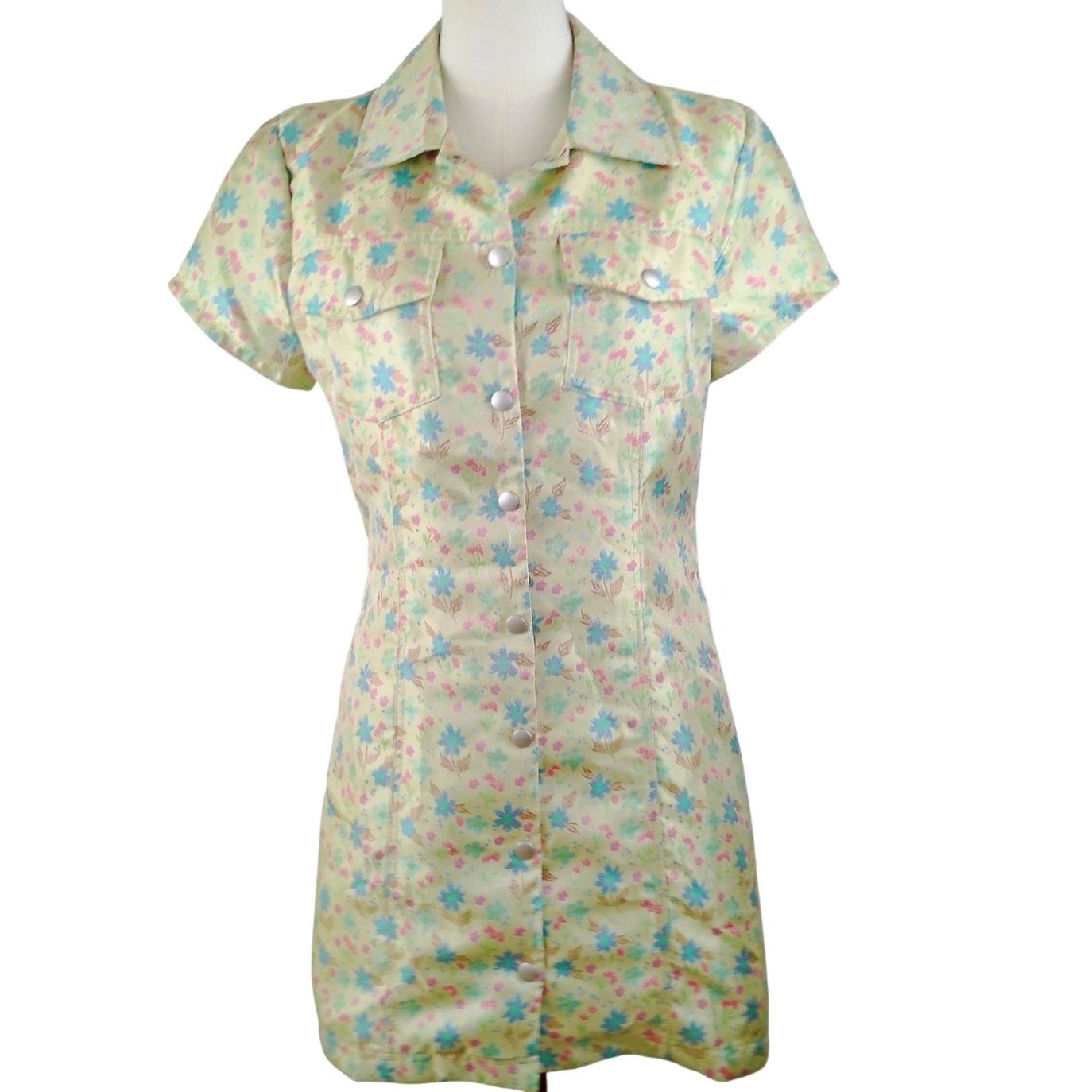 Other Storia Floral Snap Down Shirt Sheath Dress Shimmer Fairy Size M / US 6-8 / IT 42-44 - 2 Thumbnail