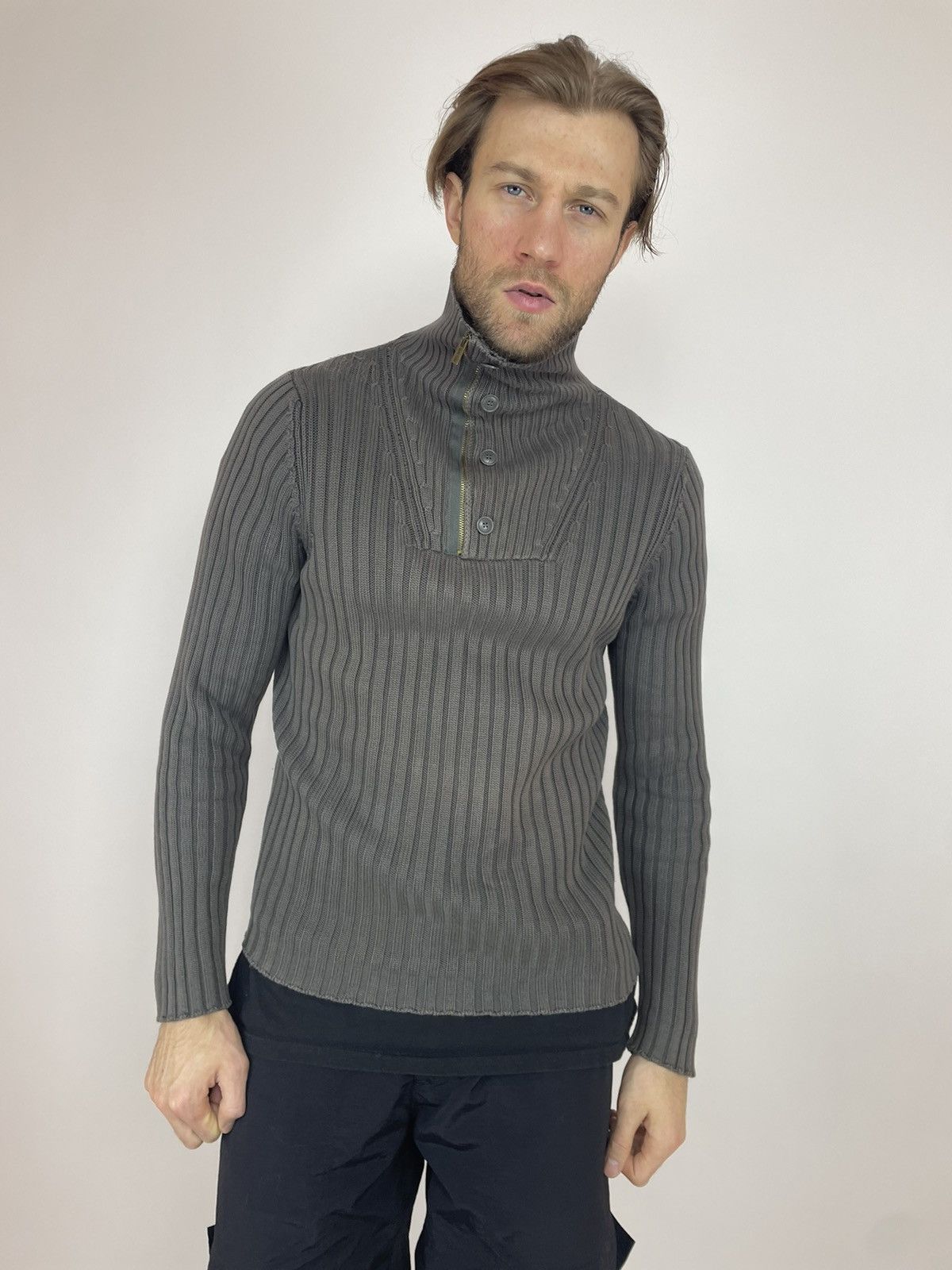 Vintage × Zara ZARA MAN Vintage Mens Military purple label ribbed sweater Size US L / EU 52-54 / 3 - 11 Thumbnail