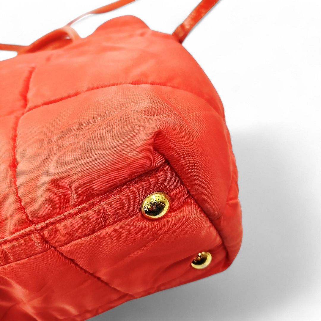 Prada Prada - Bomber Tessuto 2way Handbag Orange Pink Nylon Size ONE SIZE - 6 Thumbnail