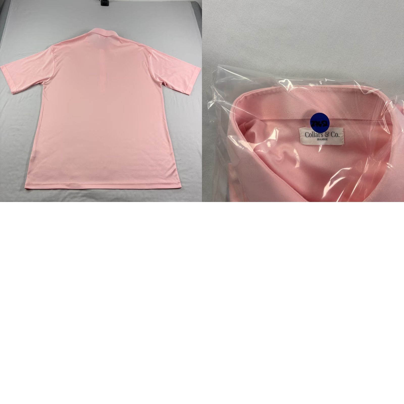 CO Collars & Co Shirt Polo Men 2XL Pink Short Sleeve Collared Golf Performance Stretch VINTAGE? Size US XXL / EU 58 / 5 - 8 Thumbnail