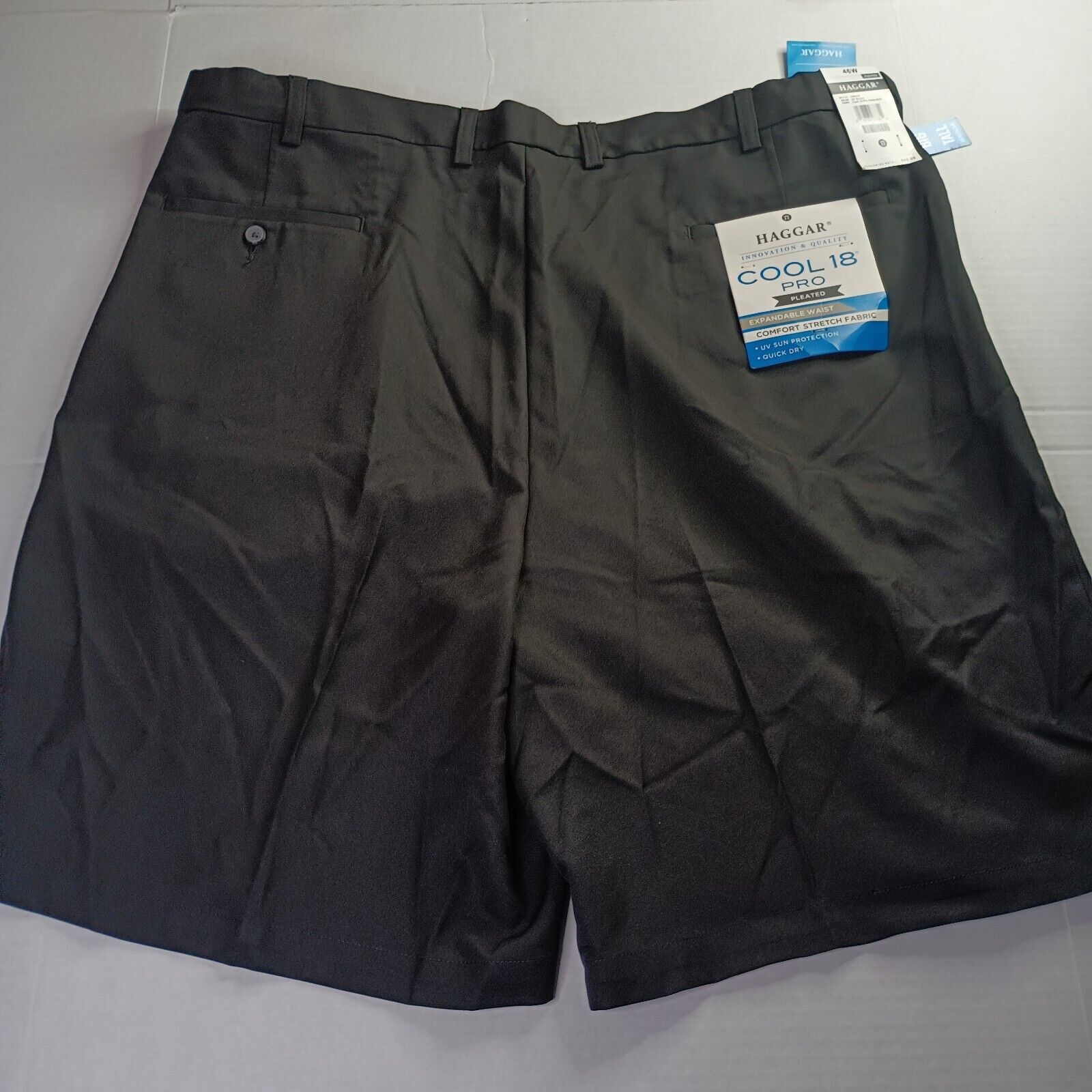 Haggar Haggar Men's Classic Fit Stretch 10" Shorts 46W Black Size US 44 / EU 60 - 5 Thumbnail