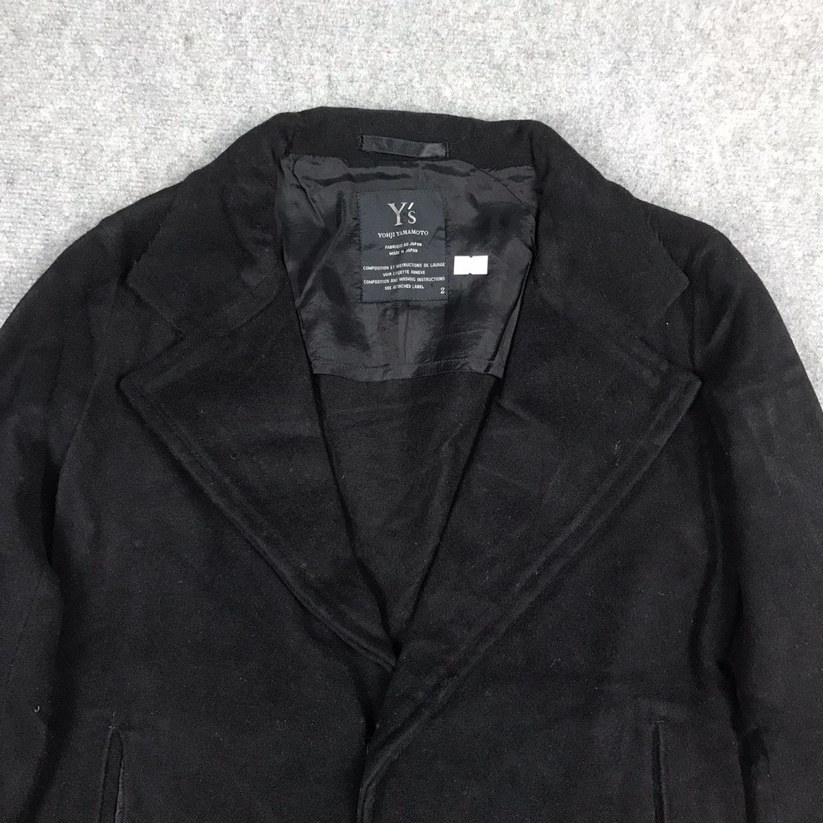 Yohji Yamamoto YOHJI YAMAMOTO BLACK WOOL COAT JACKET Size S / US 4 / IT 40 - 2 Thumbnail