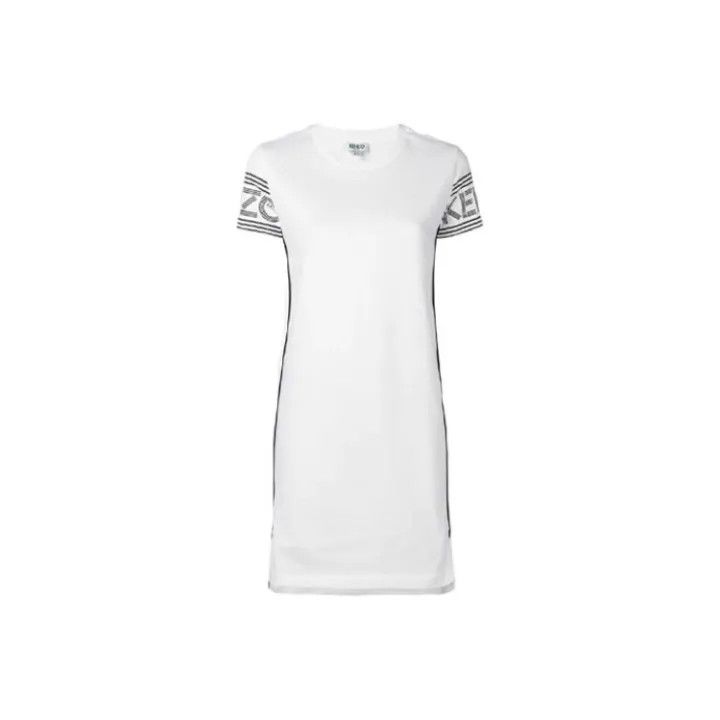 Kenzo KENZO Cotton Short Sleeve A-Line Dress 0079 Size S / US 4 / IT 40 - 1 Thumbnail
