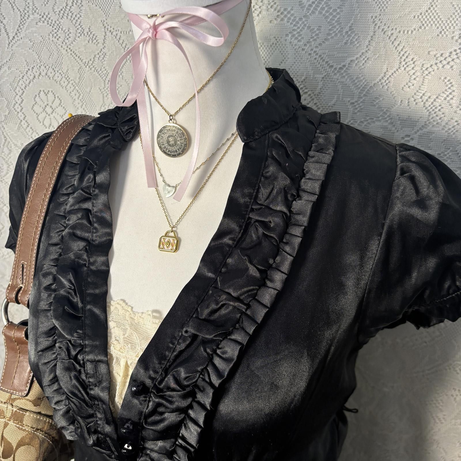 Other y2k office siren grunge ruffle blouse Size M / US 6-8 / IT 42-44 - 5 Thumbnail