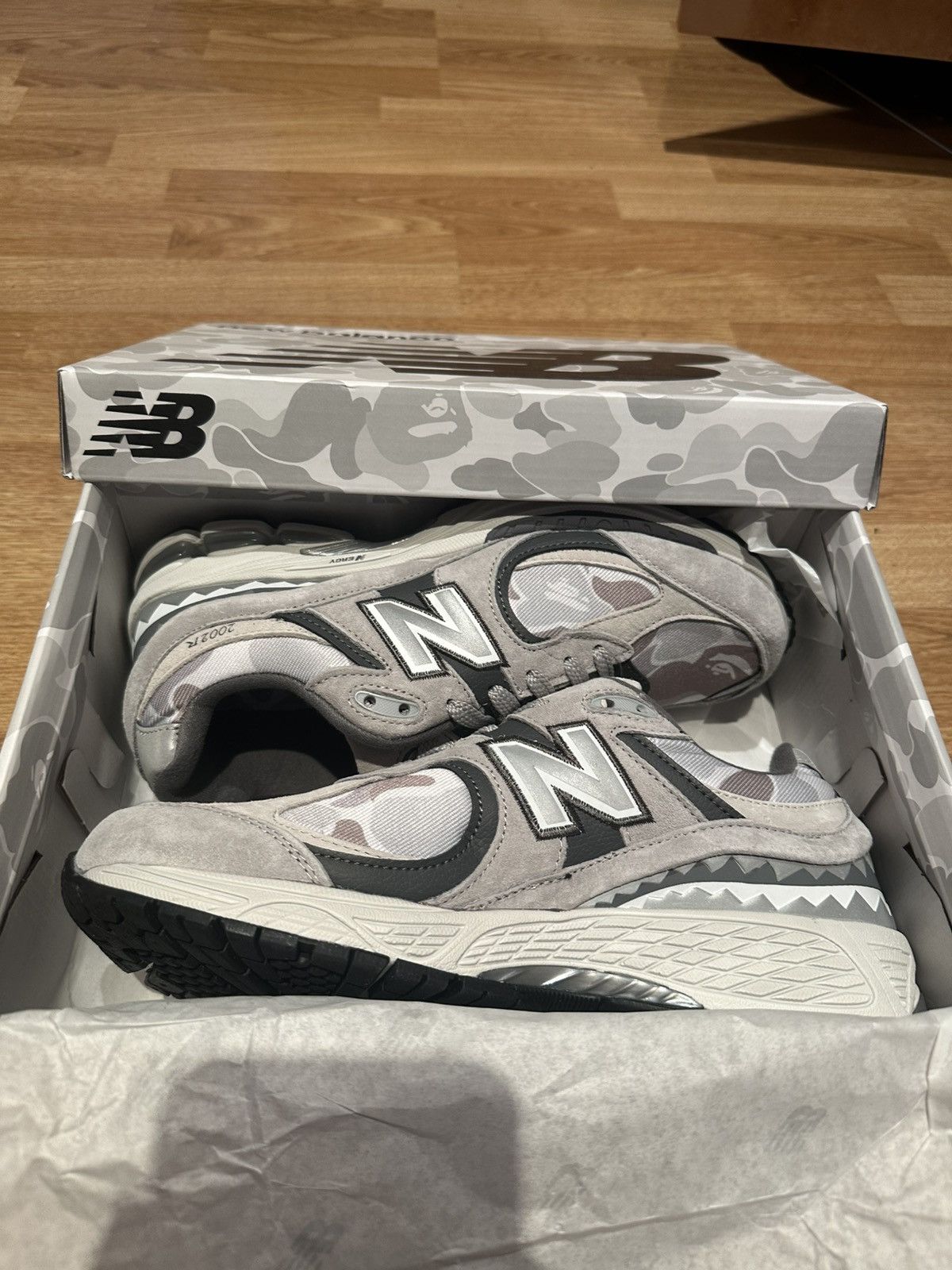 BAPE x New Balance 2002R Grey Camo Size Mens UK 8.5 M2002RBG