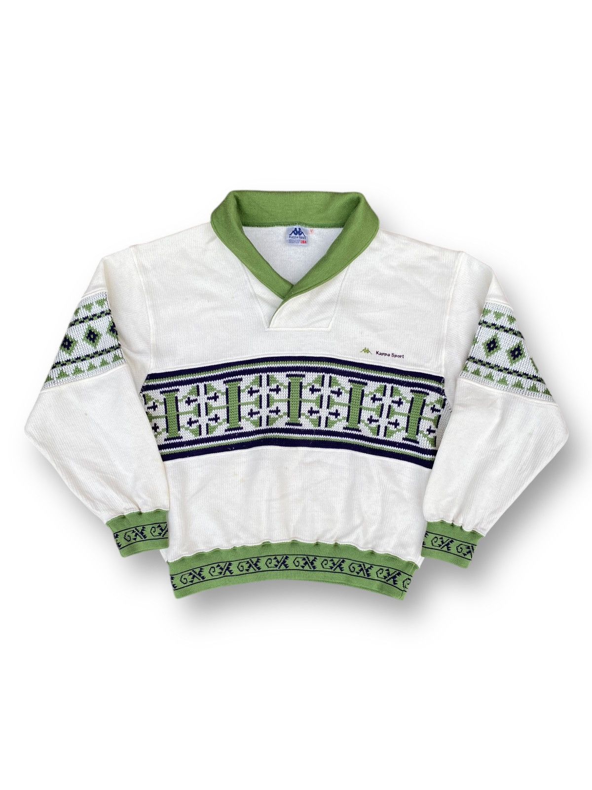 Kappa × Vintage Vintage Kappa Sweatshirt Knitwear Navajo Design. #D7 Size US L / EU 52-54 / 3 - 1 Thumbnail